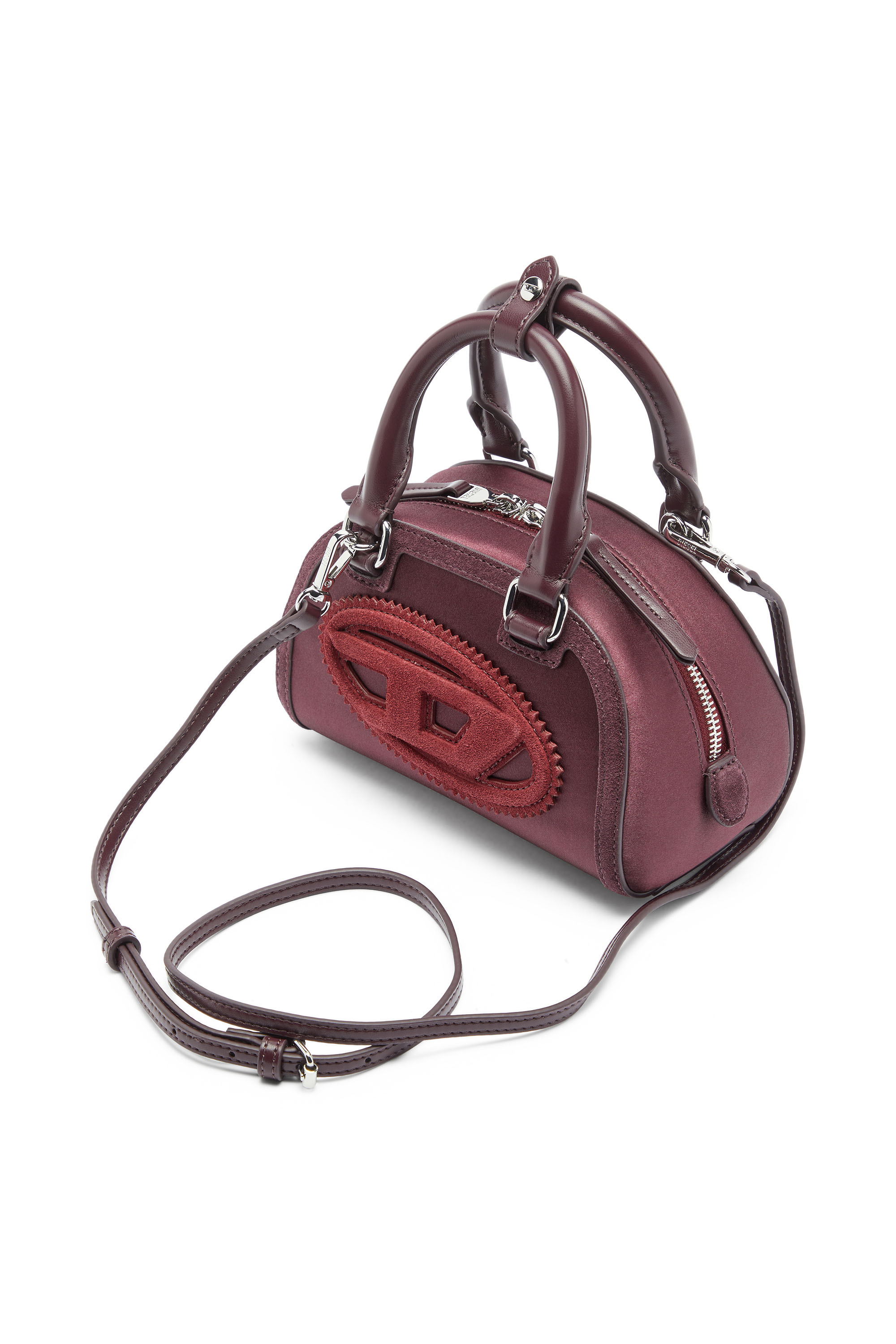 Diesel - 1DR DOME CROSSBODY, 1DR Dome - Peque&ntilde;o bolso bandolera de sat&eacute;n y ante Mujer in ToBeDefined - 5
