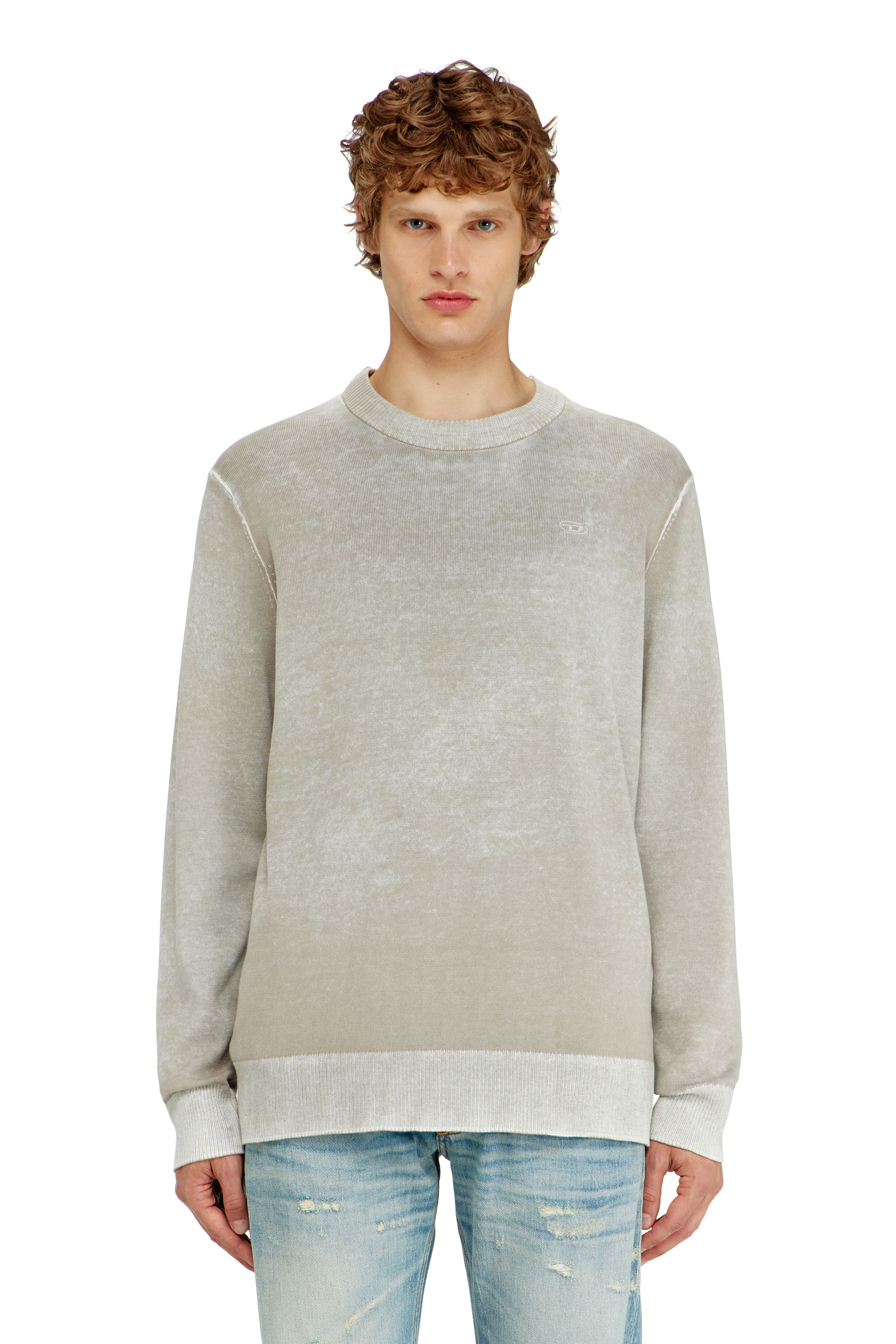 Diesel - K-LAURENT, Jersey con estampado inverso descolorido Hombre in Gris - 1