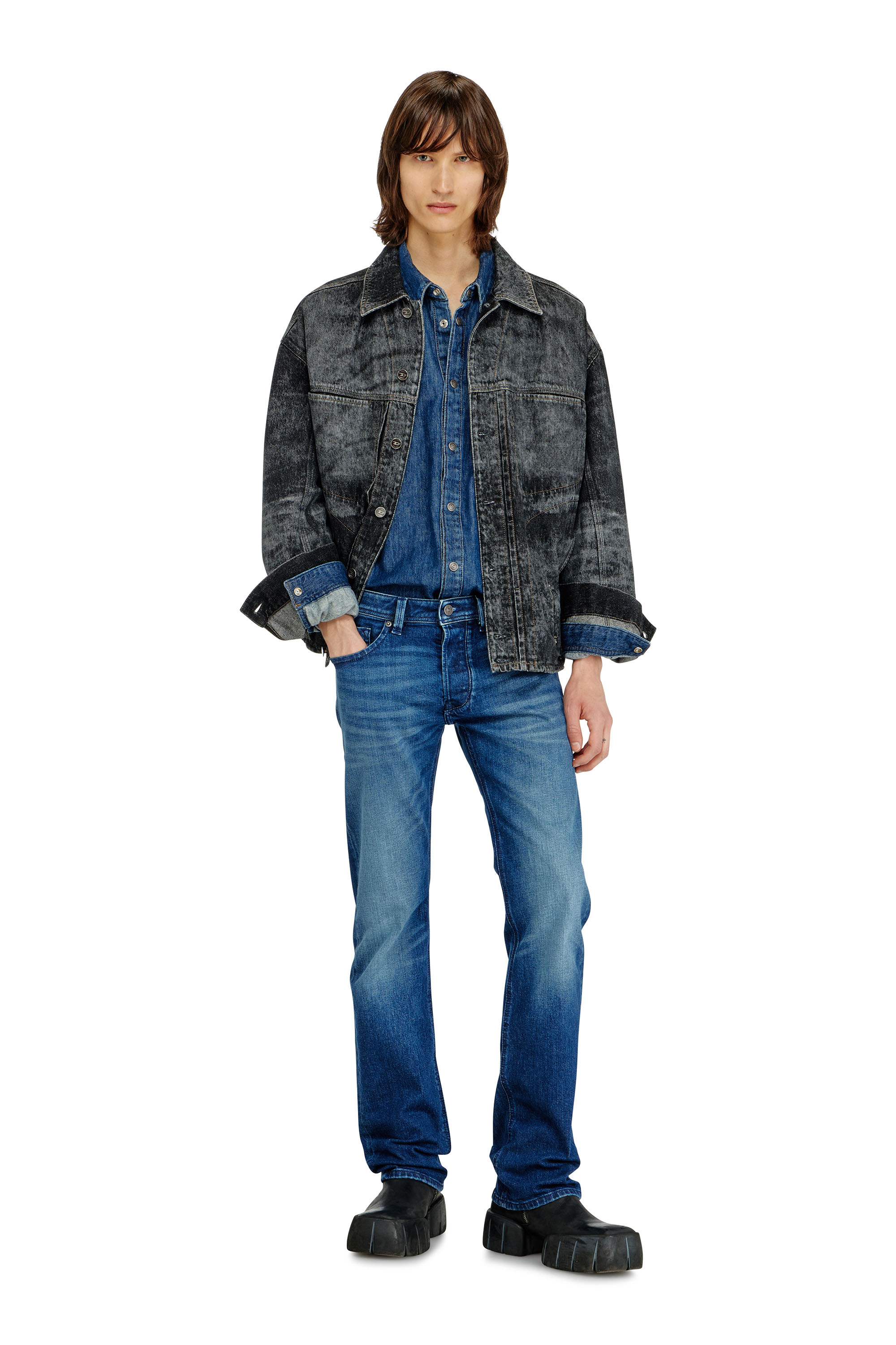Diesel - Man's Regular Jeans 1985 Larkee 09L51, Dark Blue - 2