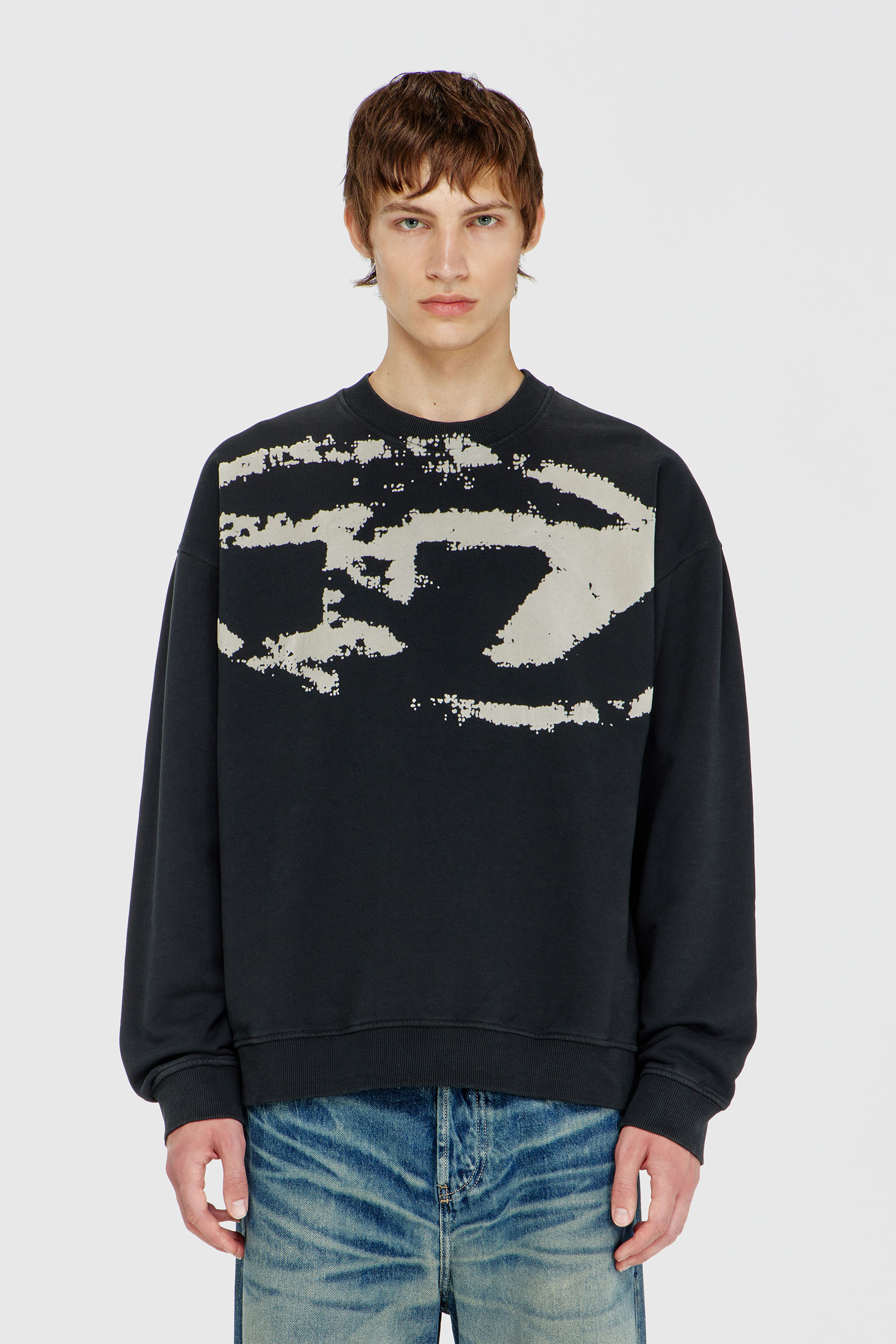 Diesel - S-BOXT-N5, Sudadera de algod&oacute;n con Oval D flocado Hombre in Negro - 5
