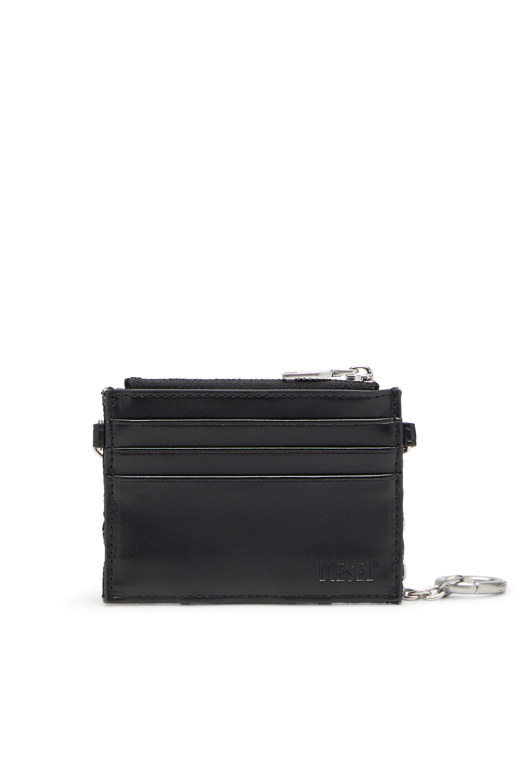 Diesel - CARD HOLDER WITH CHAIN, Tarjetero con cadena y bolsillo monedero con cremallera Mujer in Gris - 2