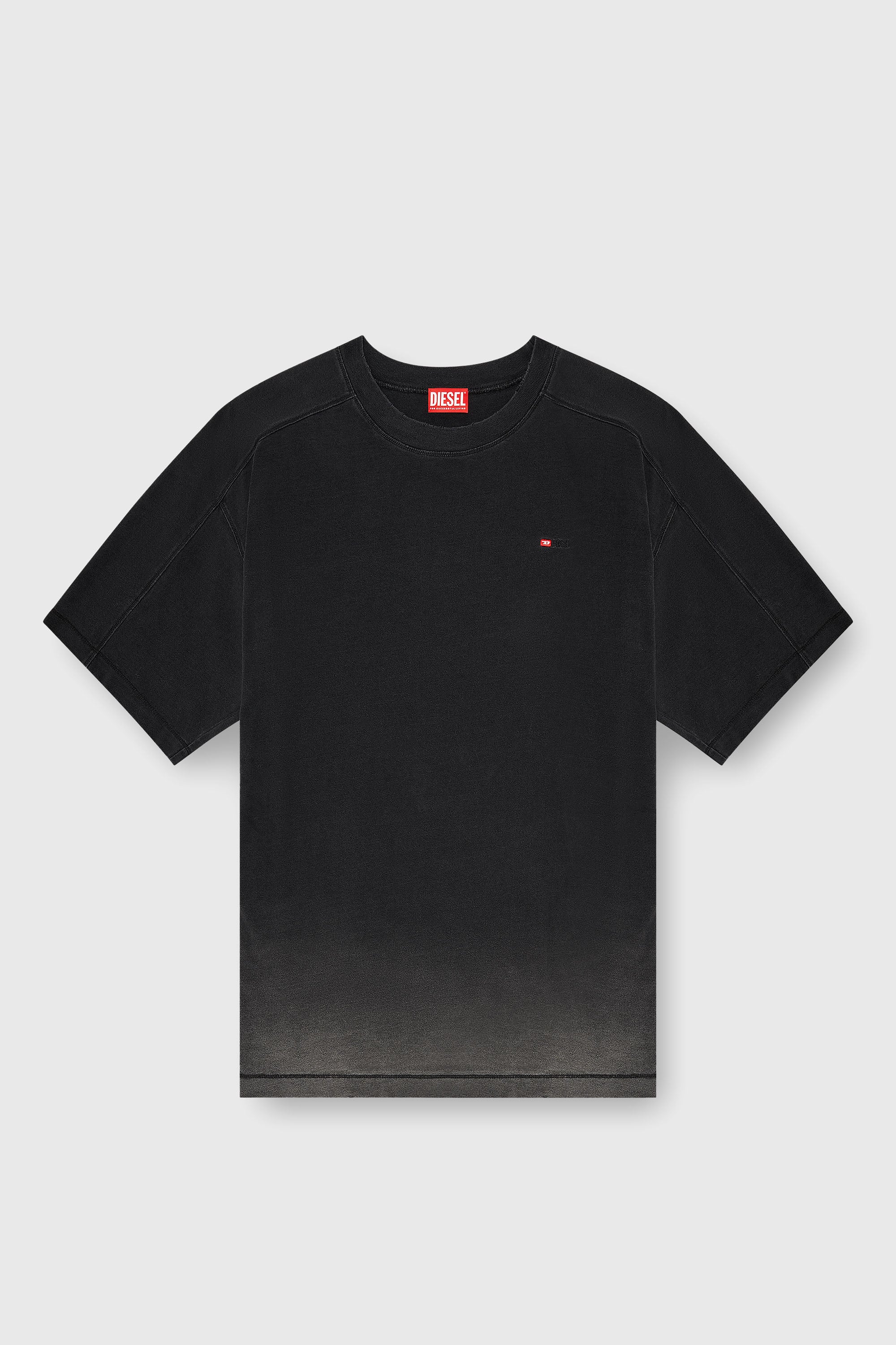 Diesel - T-CROX, Camiseta de algod&oacute;n con efecto degradado Hombre in Negro - 2