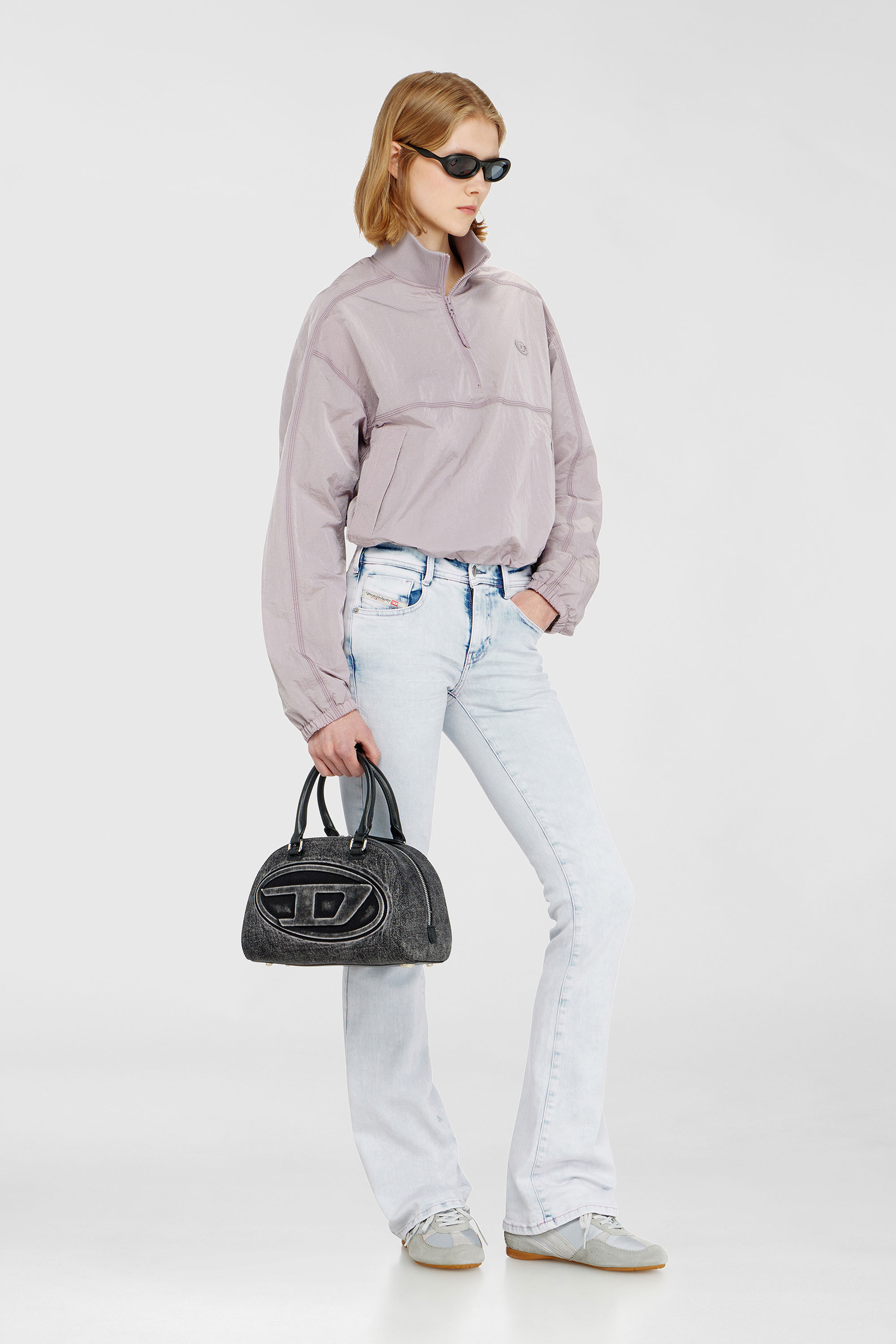 Diesel - G-ANOCK, Chaqueta relaxed de nailon con cuello alto Mujer in Morado - 1