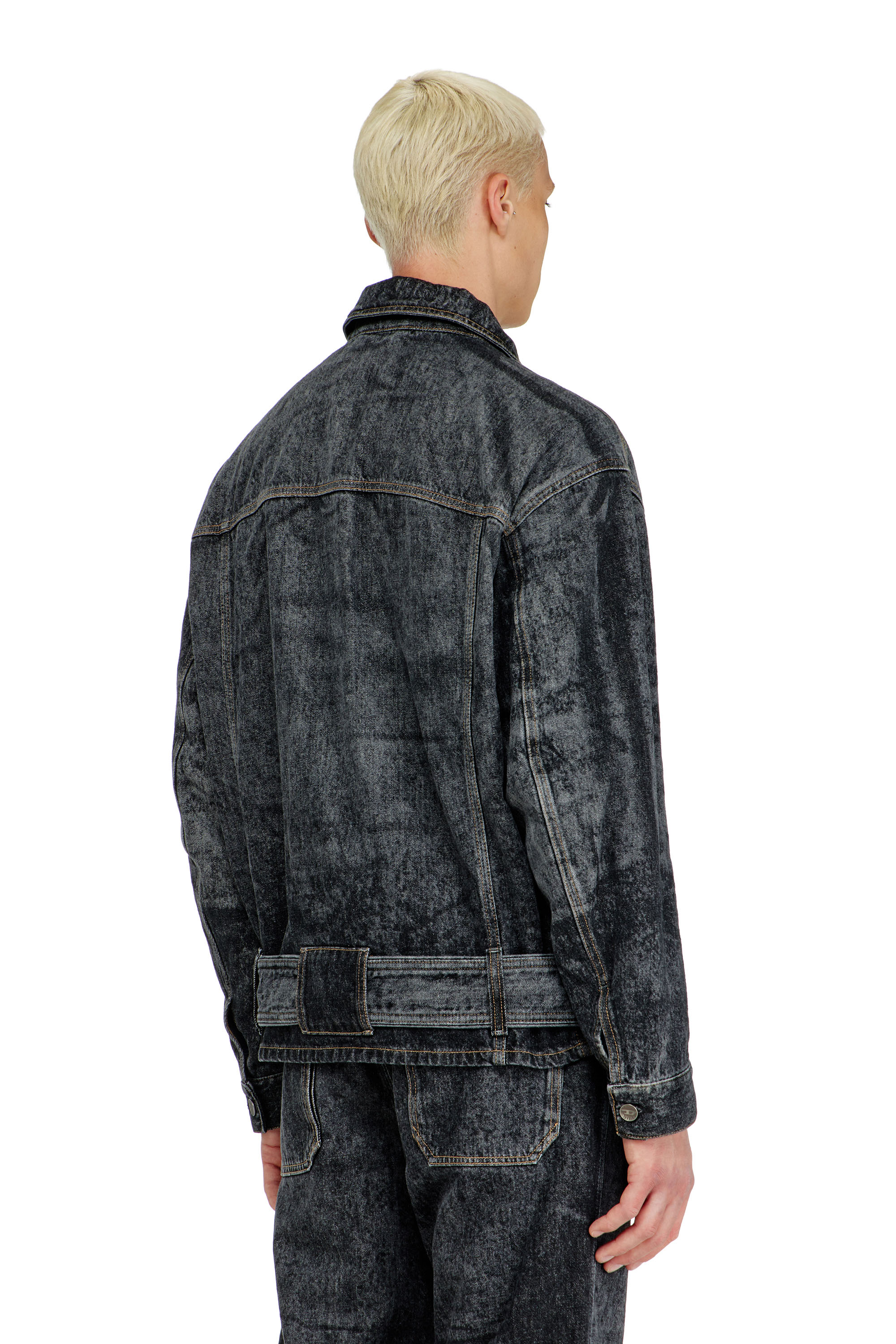 Diesel - D-VALERO-S, Chaqueta vaquera inspirada en el biker Hombre in Negro - 4