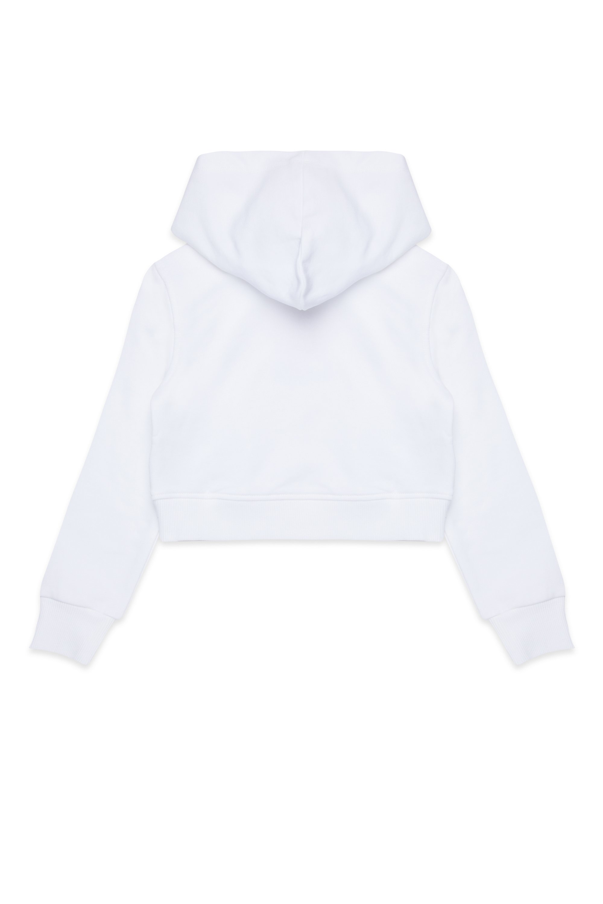 Diesel - SCUOREHOOD, Sudadera con capucha recortada con logotipo de corazón Mujer in Blanco - 2