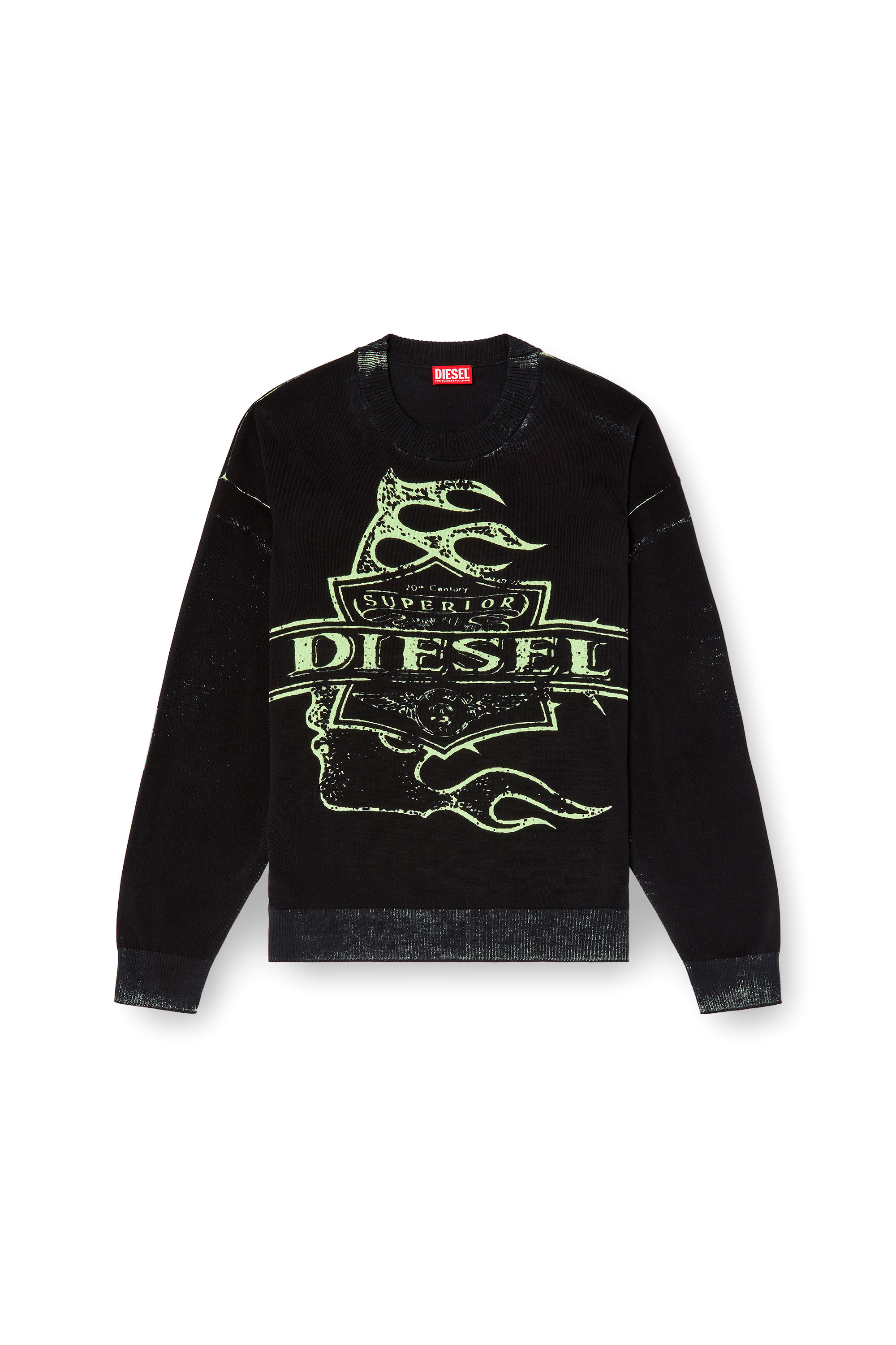 Diesel - K-BELEZ, Jersey con logotipo con estampado invertido Hombre in Negro - 3