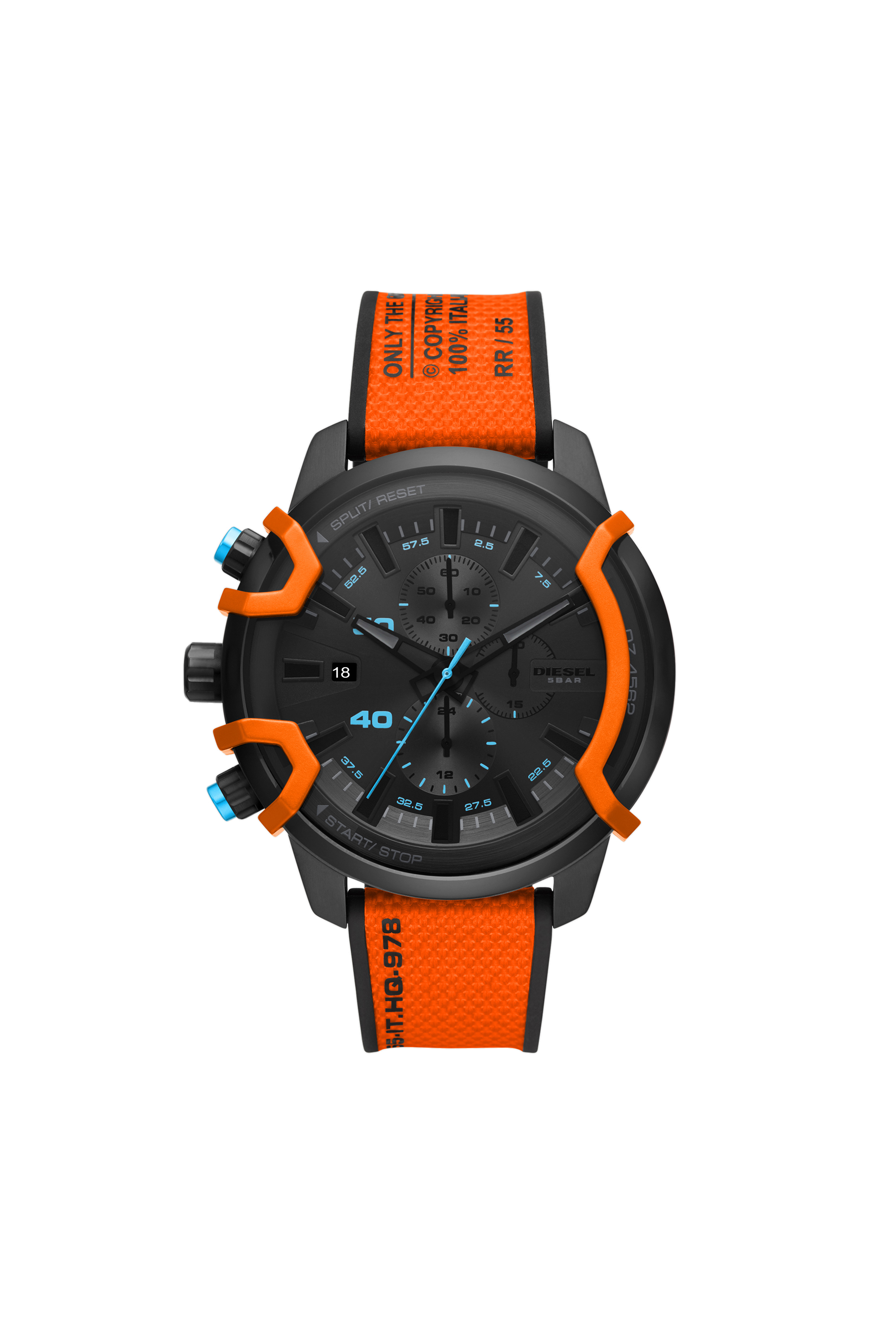 Diesel - DZ4562, Reloj cron&oacute;grafo Griffed con correa en lona naranja Hombre in Naranja - 1