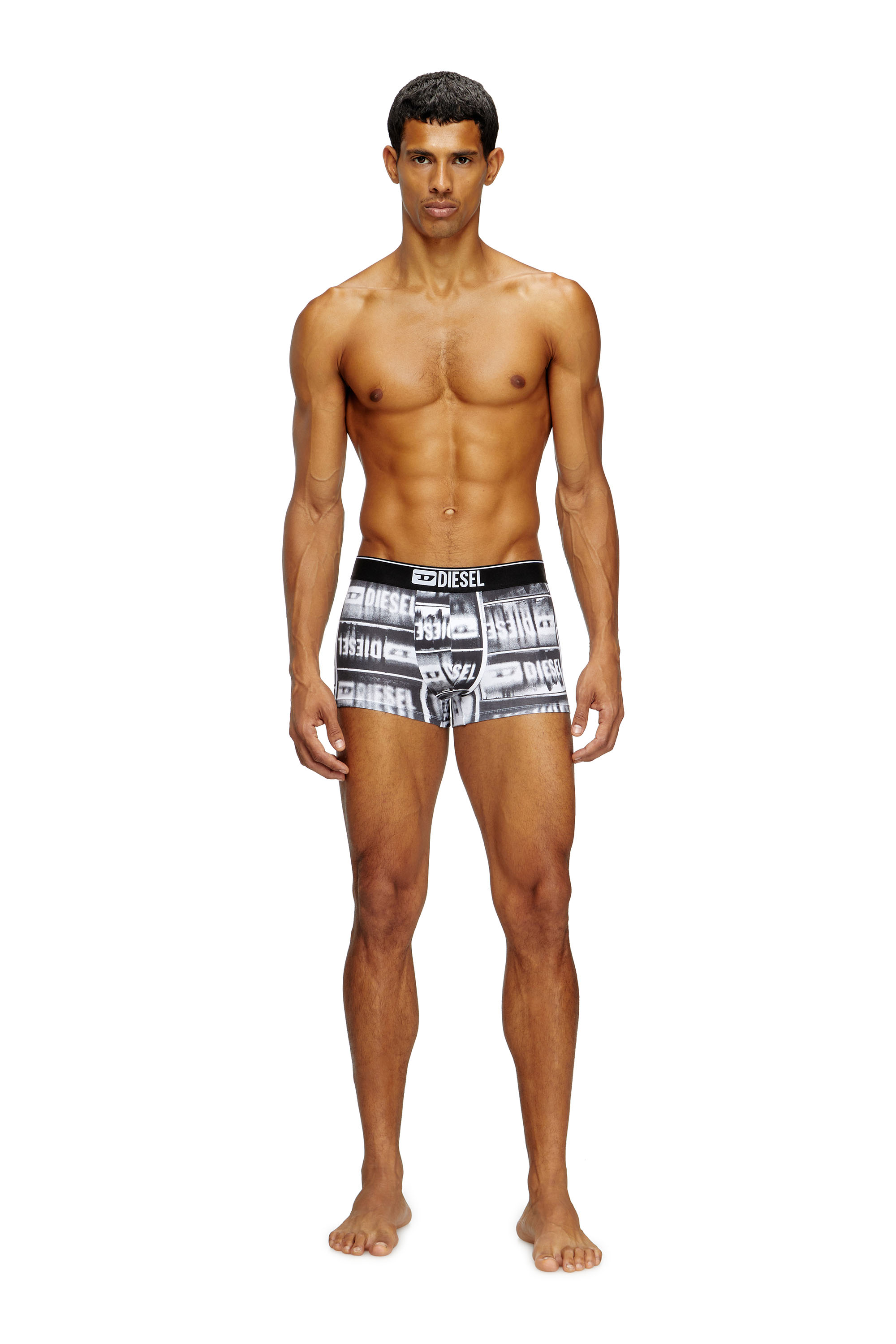Diesel - DAMIEN-D-BOX, B&oacute;xers ajustados con estampado del logotipo deste&ntilde;ido Hombre in Negro - 1