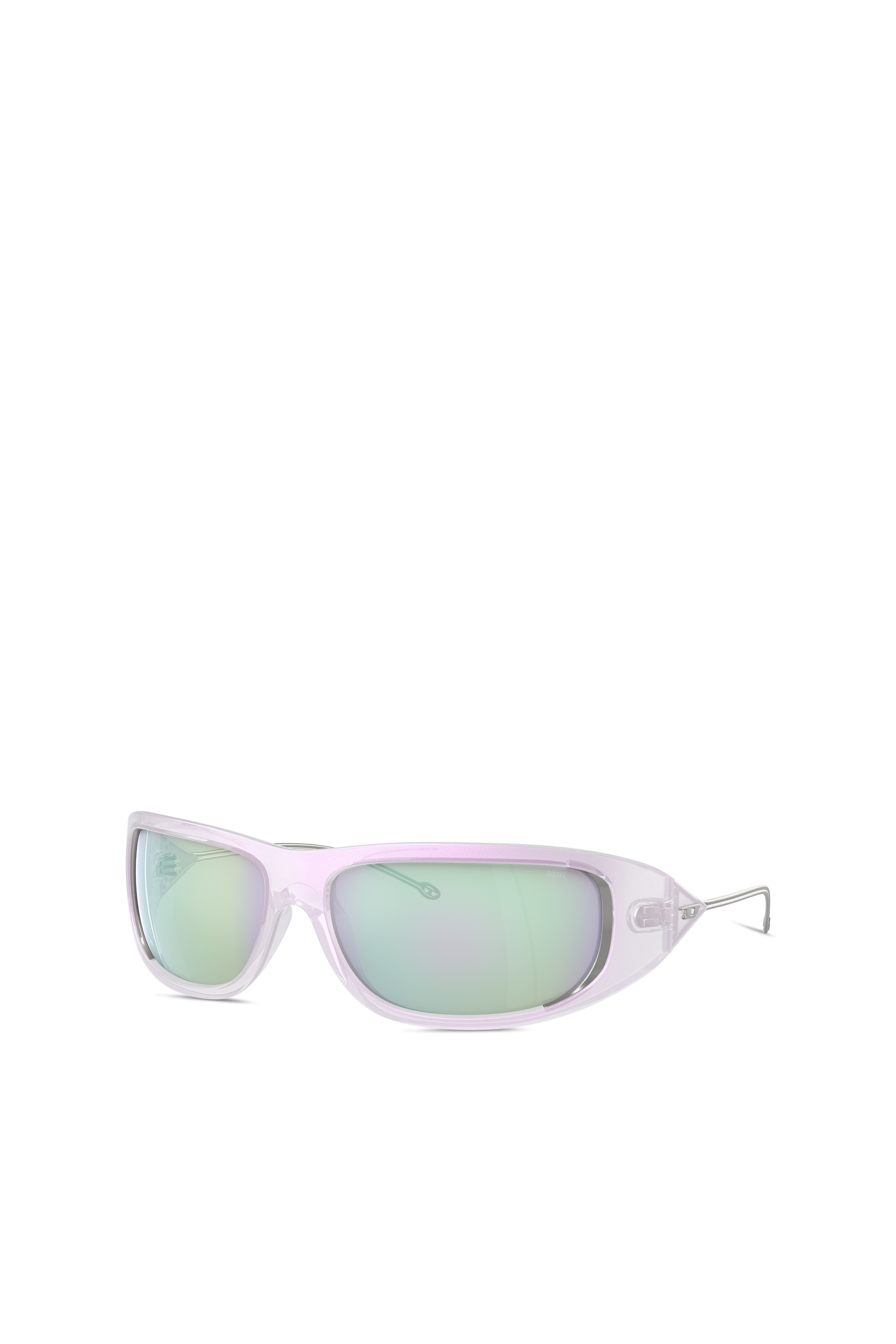 Diesel - 0DL3001, Unisex Wraparound style sunglasses in White - Image 4
