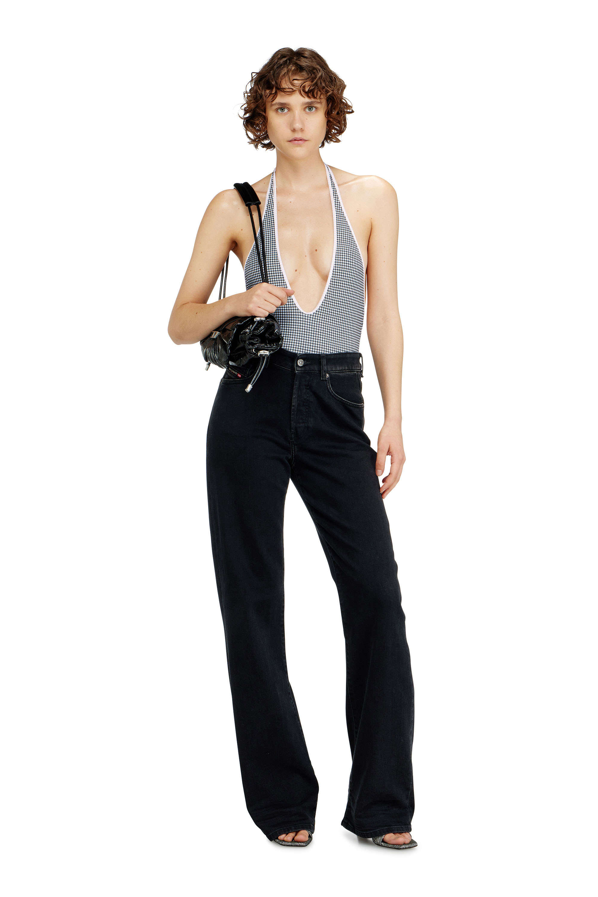 Diesel - ALLIE-D-CORE, Ba&ntilde;ador con estampado de pata de gallo Mujer in Gris - 4