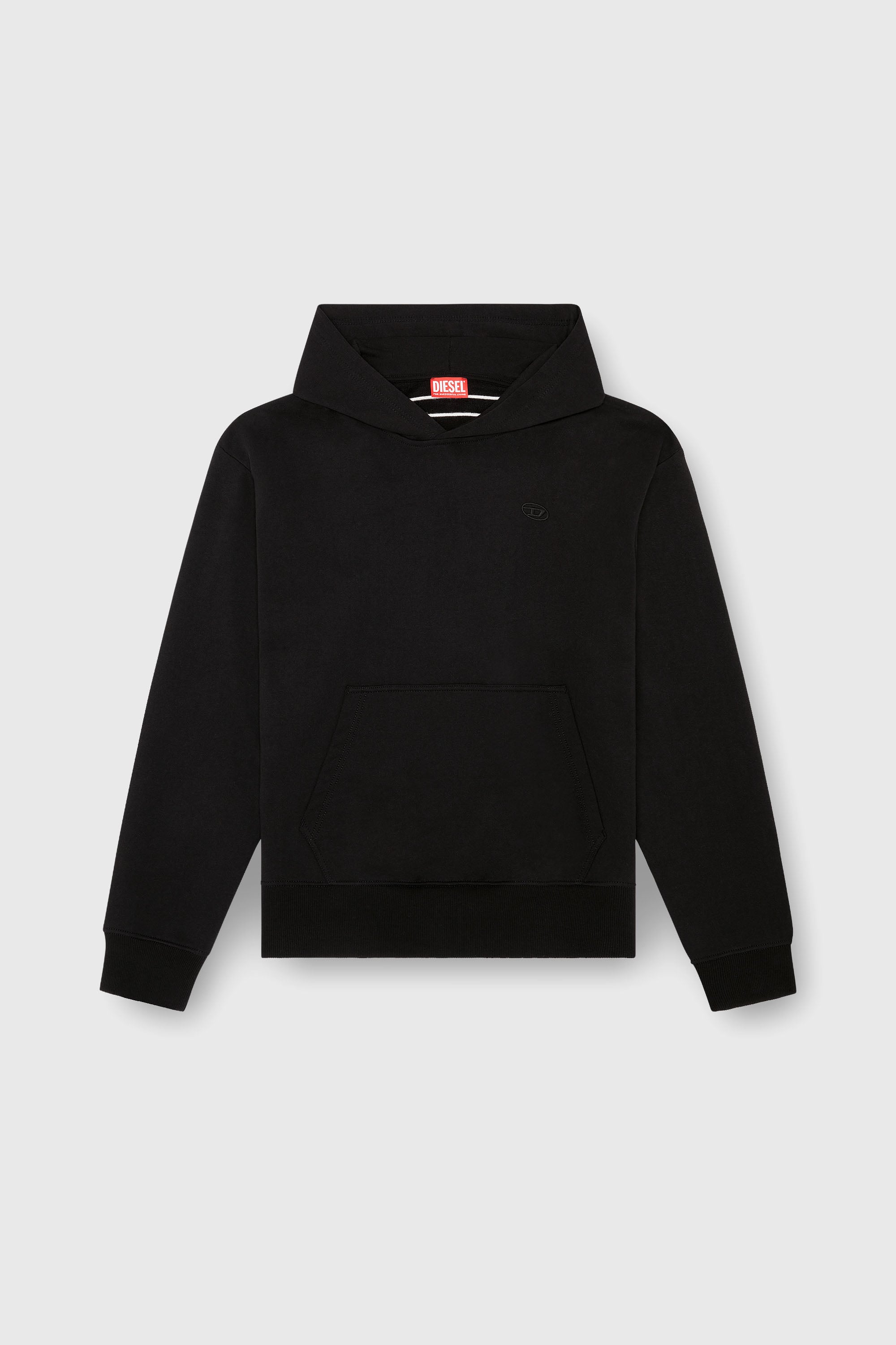 Diesel - S-MACS-HOOD-MEGOVAL-D, Sudadera con capucha con bordado del logotipo Hombre in Negro - 2