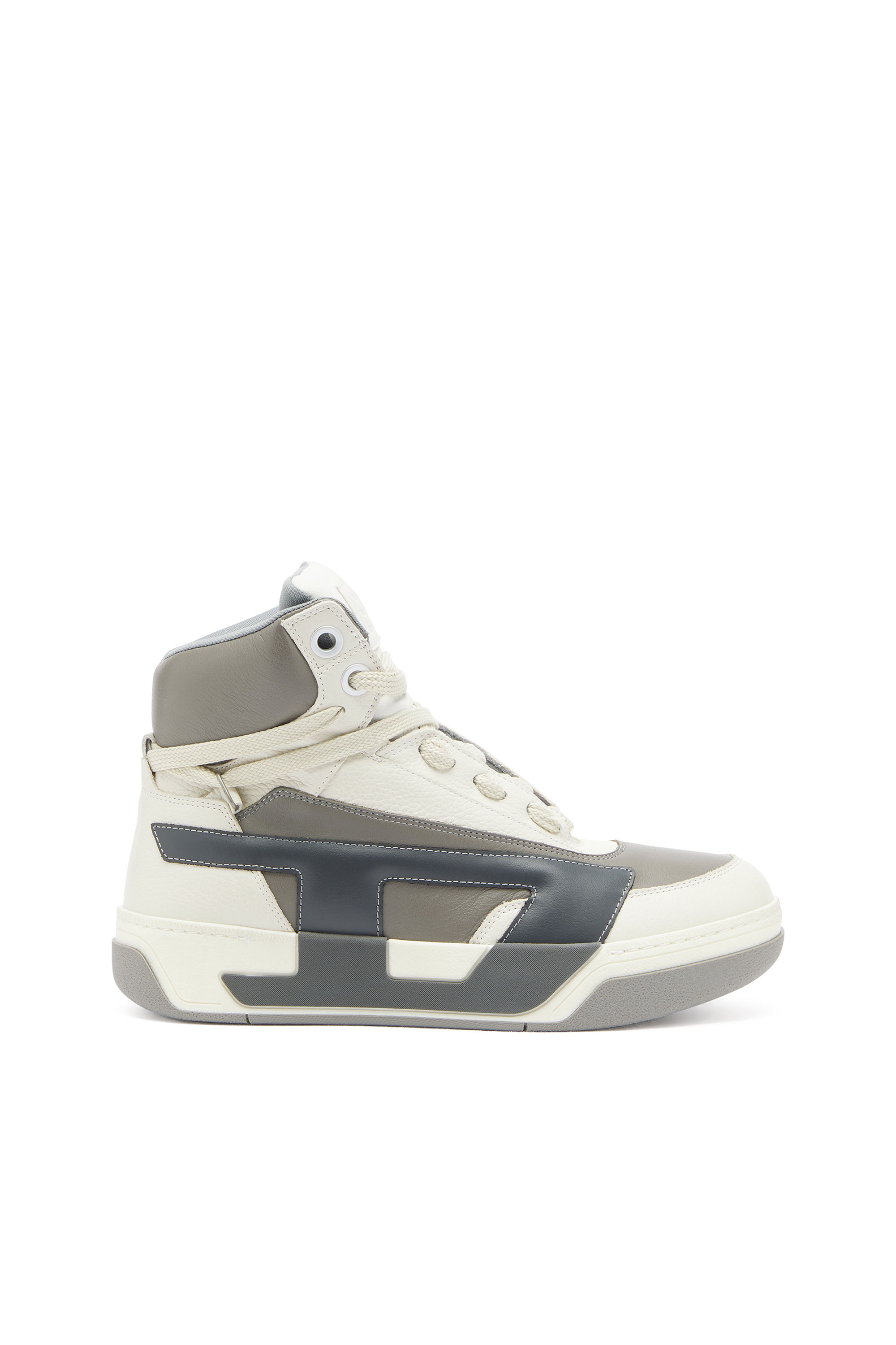 Diesel - S-D-OLLIE MID, S-D-Ollie - Zapatillas altas de piel con D logo Hombre in Blanco - 1