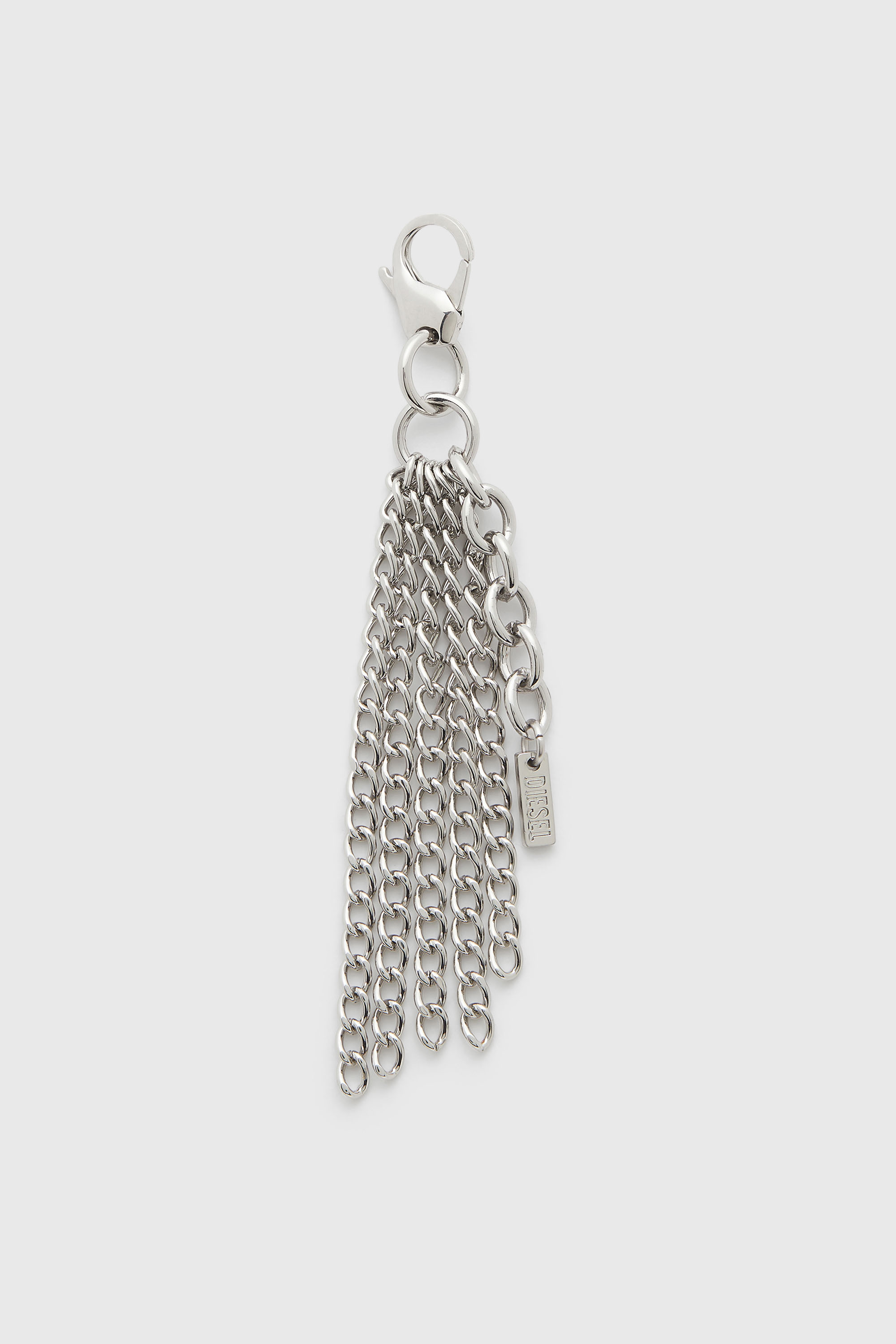 Diesel - CHARM-MULTI CHAIN, Llavero met&aacute;lico con flecos de cadena Mujer in Plateado - 1