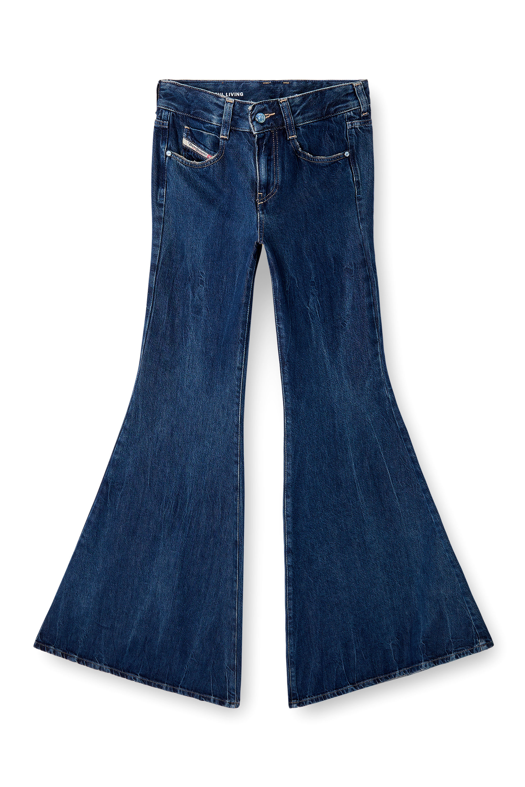 Diesel - Flare Jeans 1970 D-Bleess 09N61 Mujer, Azul medio - 3