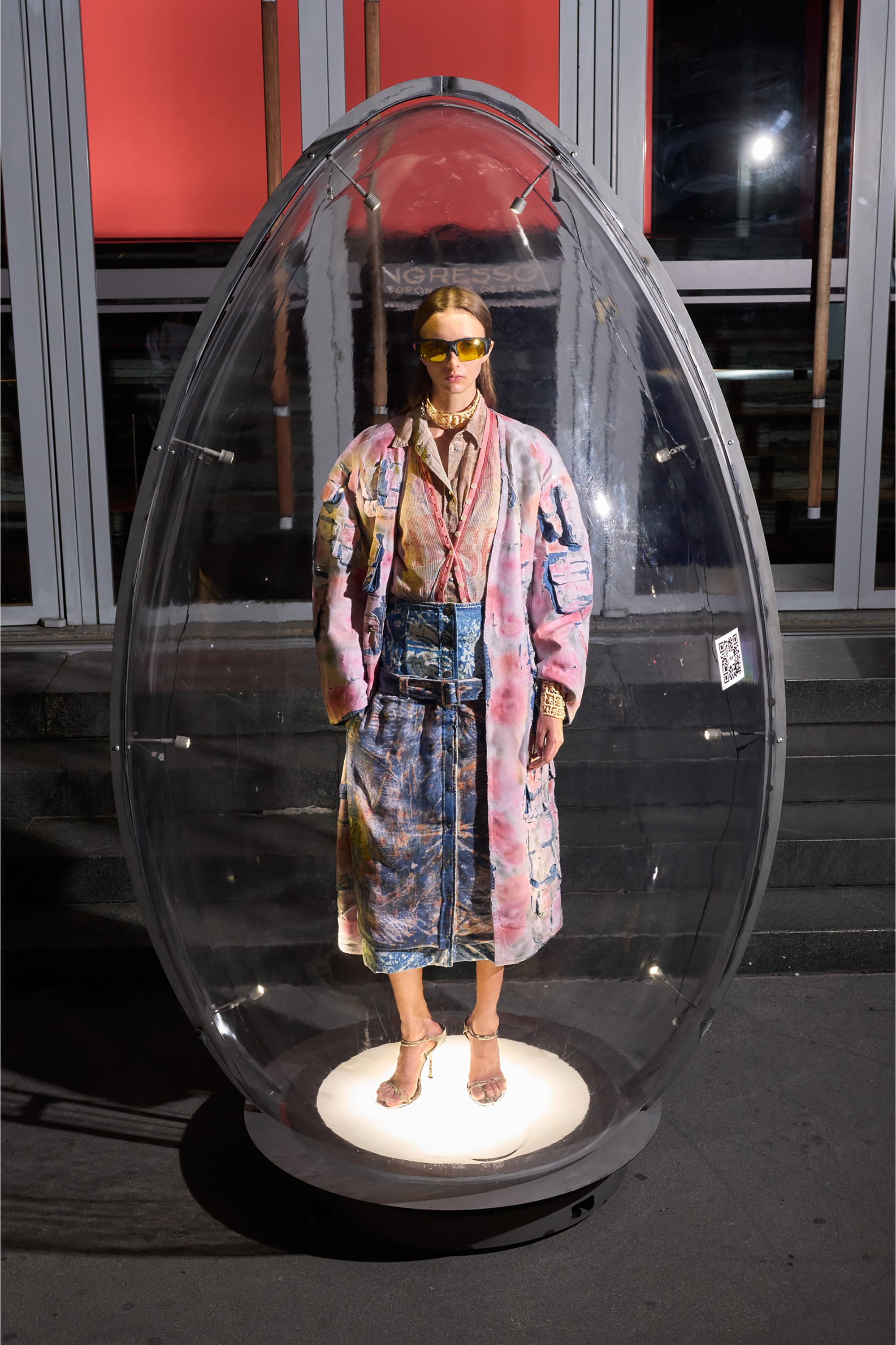 Diesel - DE-SELDOR-FSI, Abrigo vaquero con jersey de cuadros desmontable Mujer in Multicolor - 4