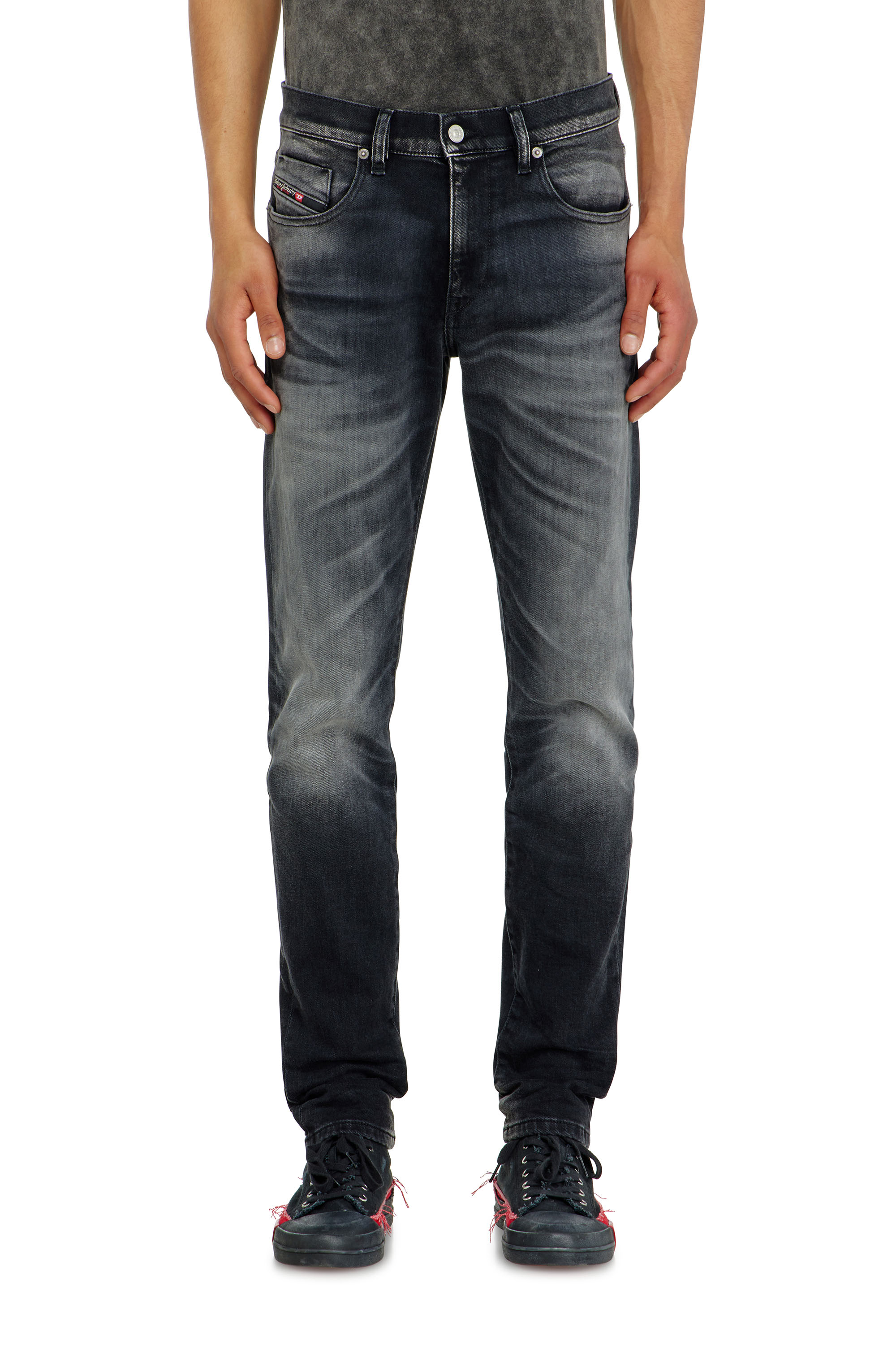 Diesel - Slim Jeans 2019 D-Strukt 09P38 Hombre, Negro/Gris oscuro - 4
