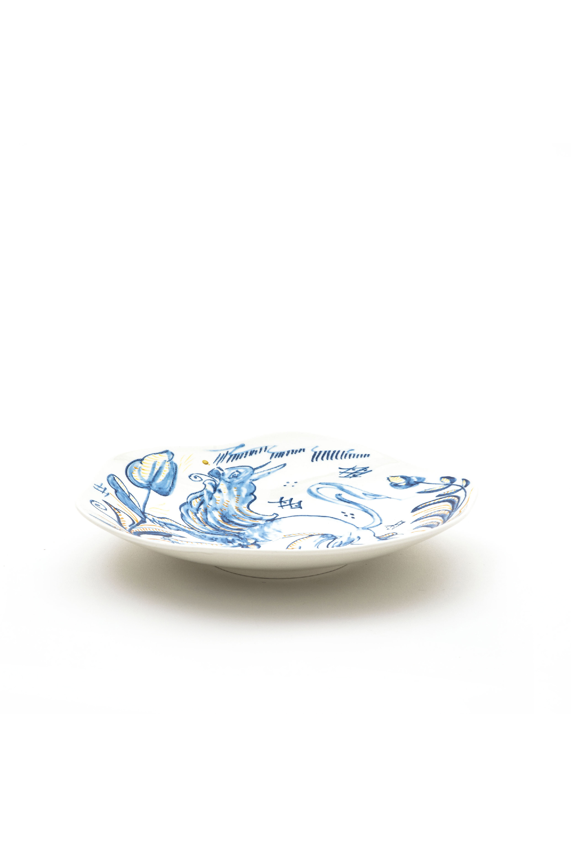 Diesel - 11225 SOUP PLATE IN PORCELAIN "CLASSIC O, Blanco/Azul marino - Image 3