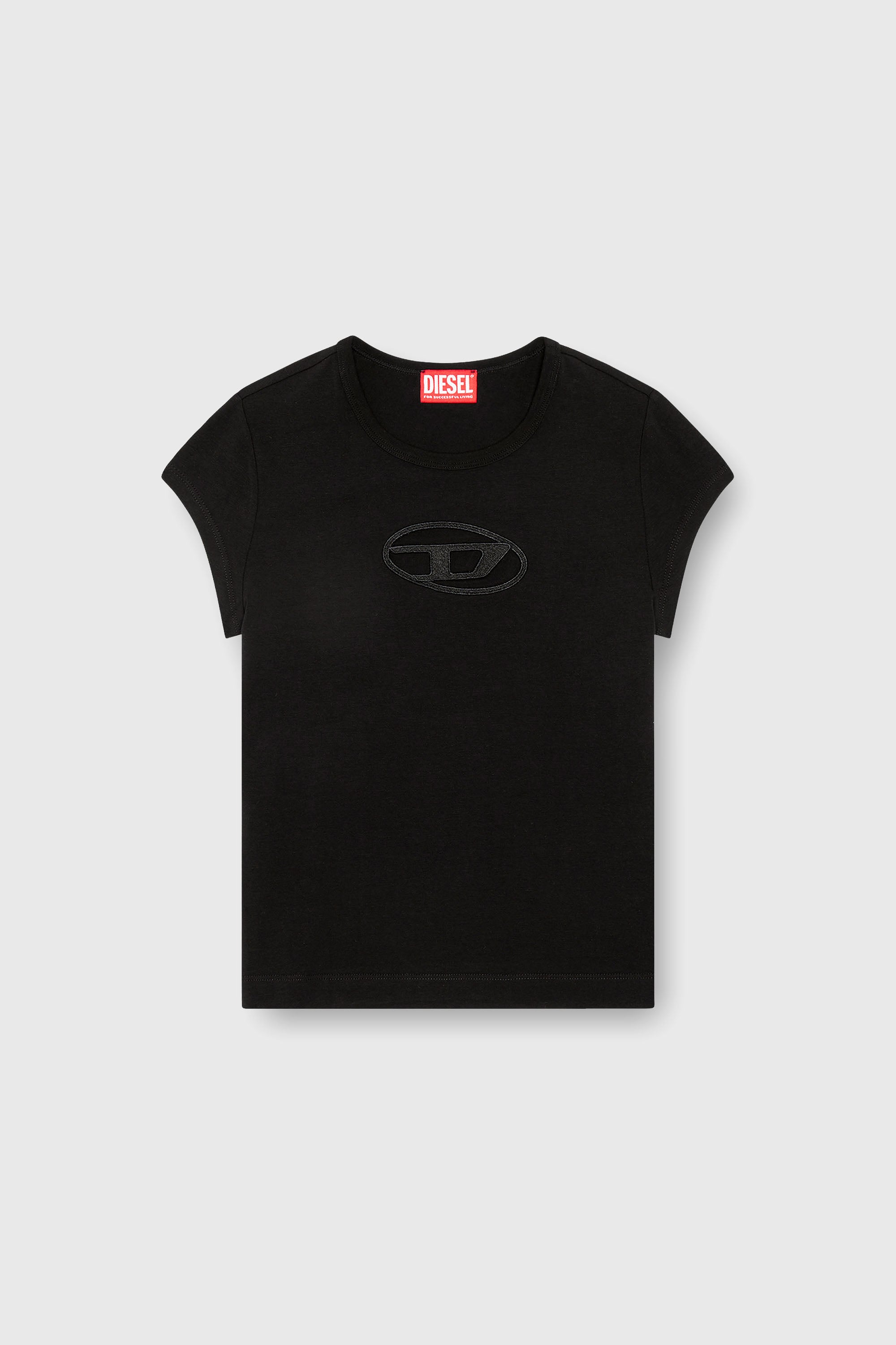 Diesel - T-ANGIE, Camiseta con logotipo cuc&uacute; Mujer in Negro - 2
