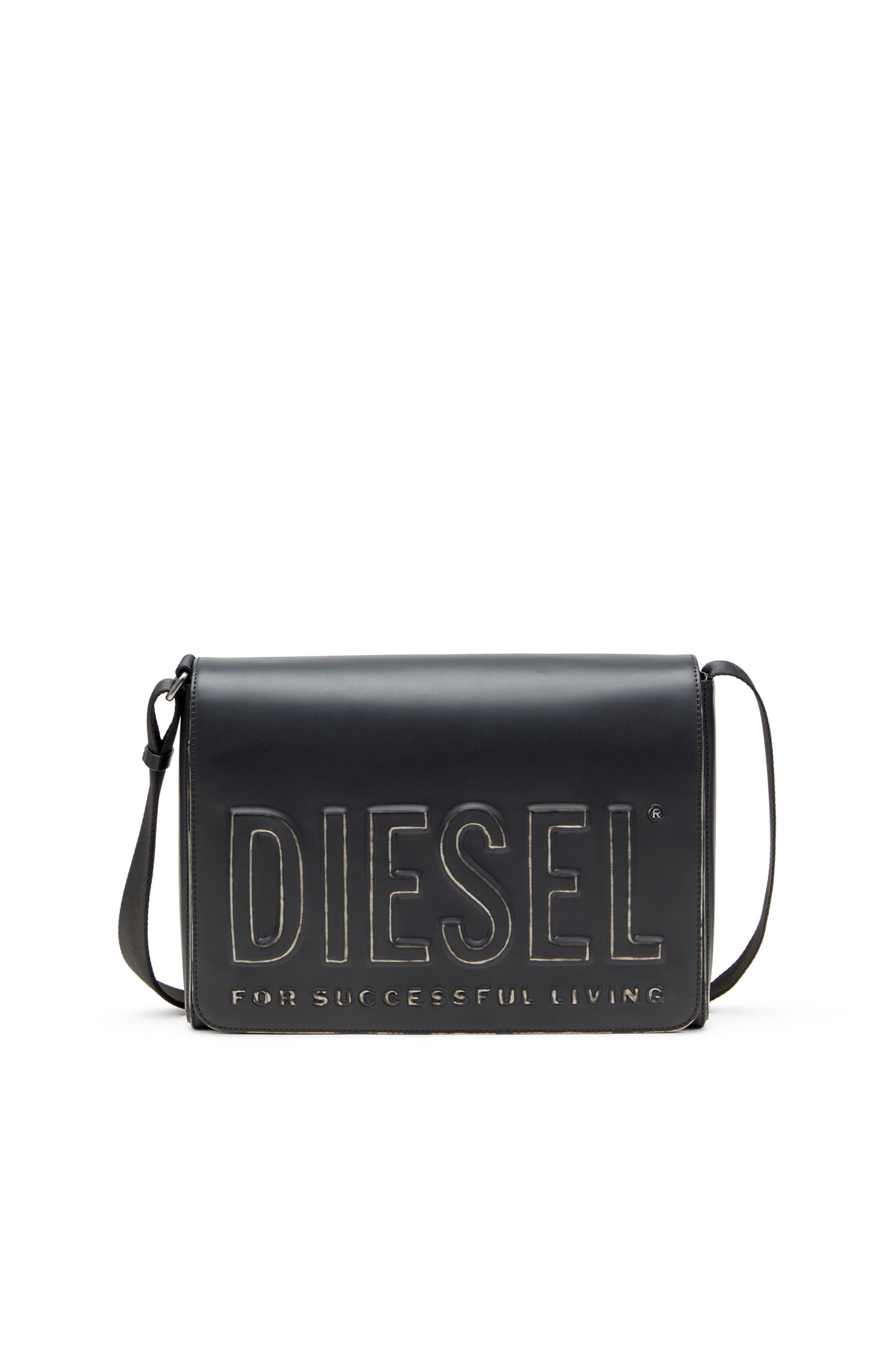 Diesel - DSL 3D MESSENGER S X, Bolso tipo messenger de PU cepillado Hombre in Negro - 1