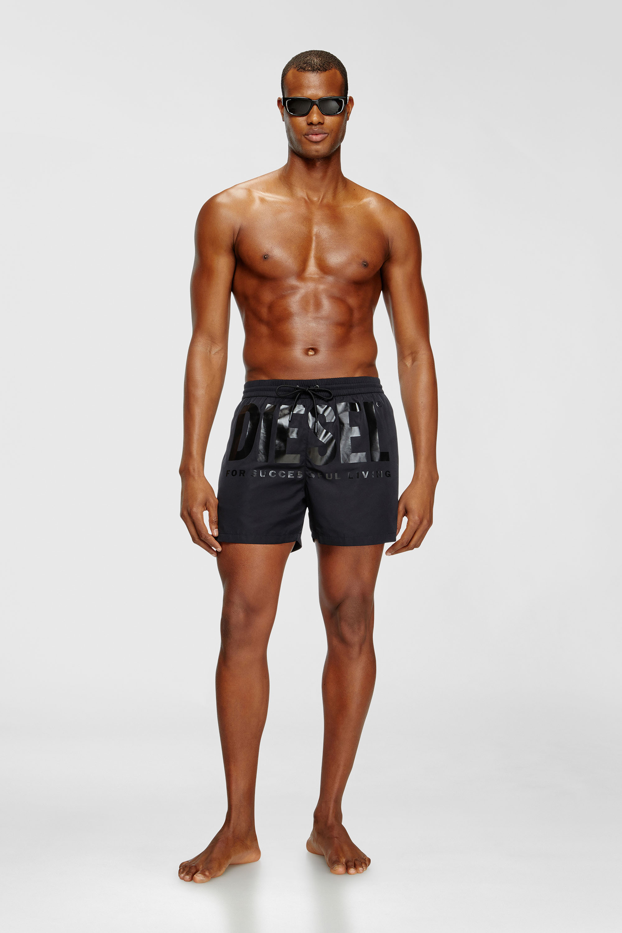Diesel - KEN-37-D-CORE, Ba&ntilde;ador corto con logotipo grande Hombre in Negro - 1