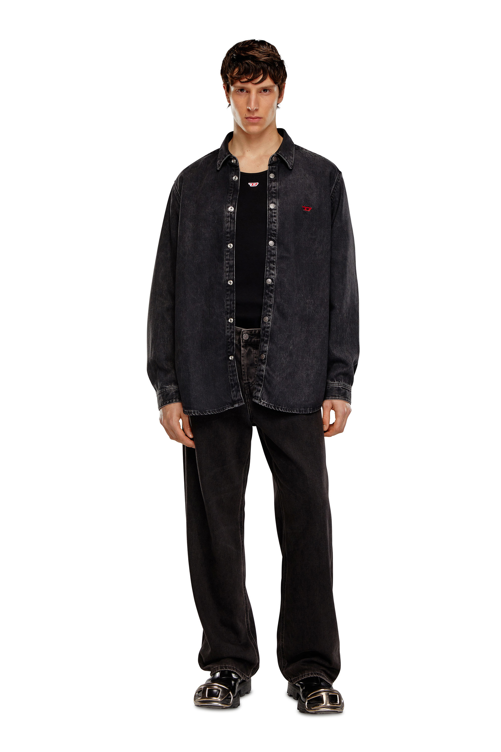 Diesel - D-SIMPLY, Camisa en denim de TENCEL Hombre in Negro - 2