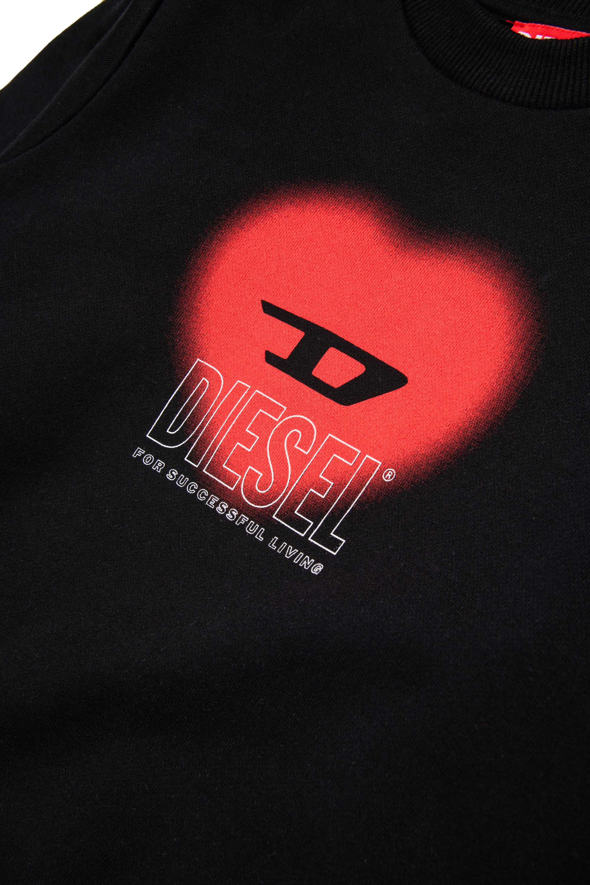 Diesel - SCACUORE, Sudadera con logotipo de corazón Mujer in Negro - 3