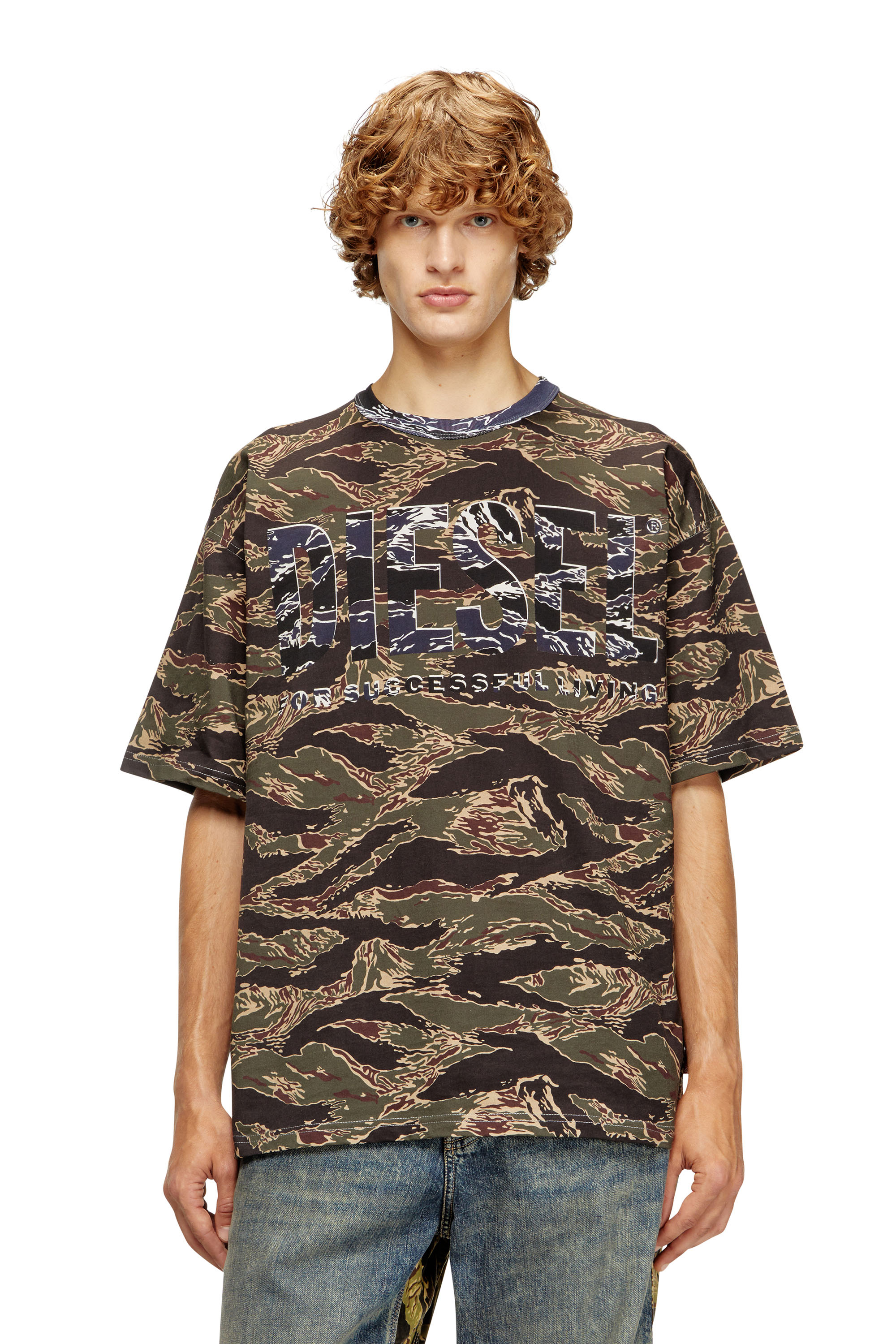 Diesel - T-BOXT-T22, Camiseta de camuflaje con logotipo de camuflaje Hombre in ToBeDefined - 1