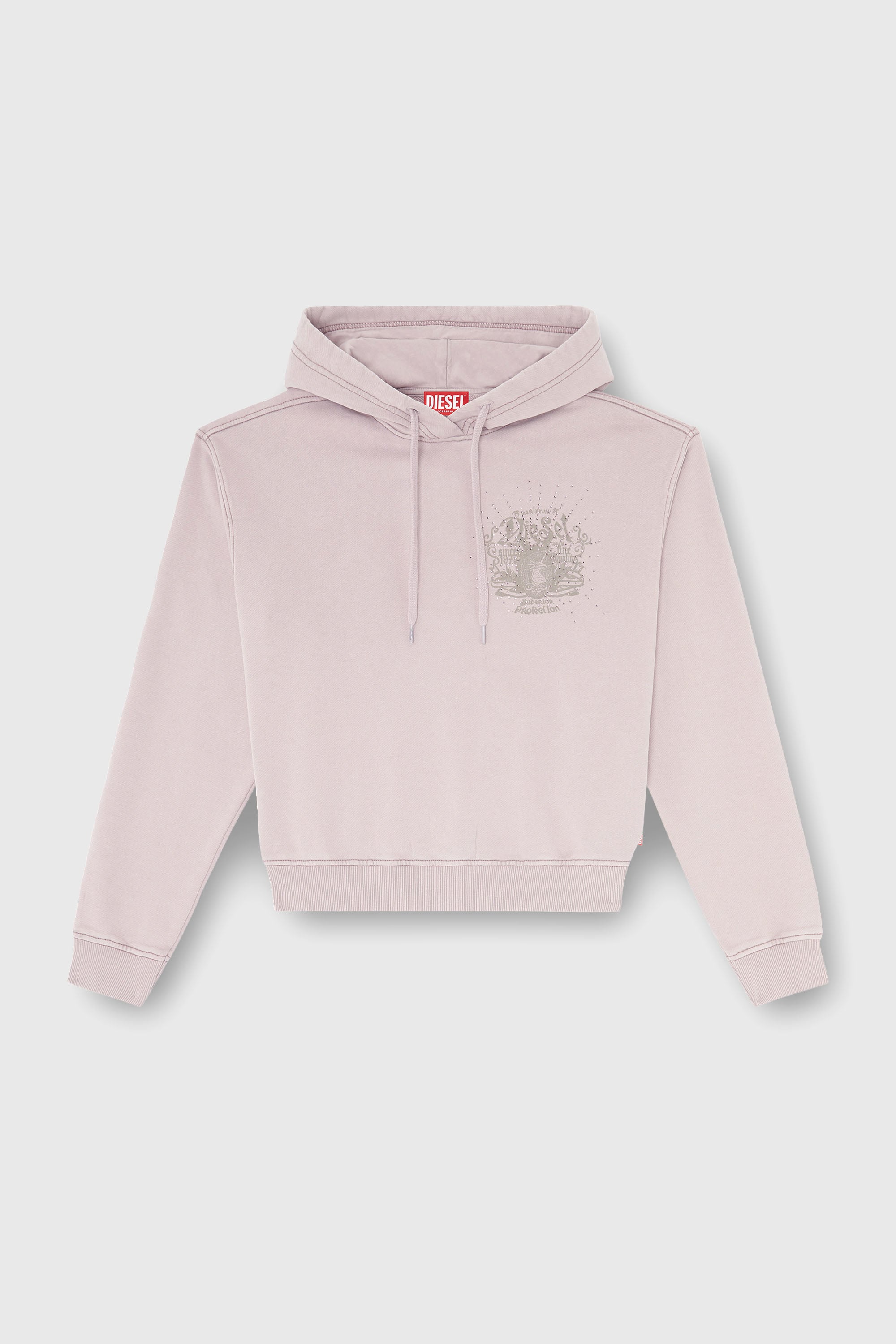 Diesel - F-PHOENY, Sudadera con capucha, estampados y tachuelas de strass Mujer in Morado - 2