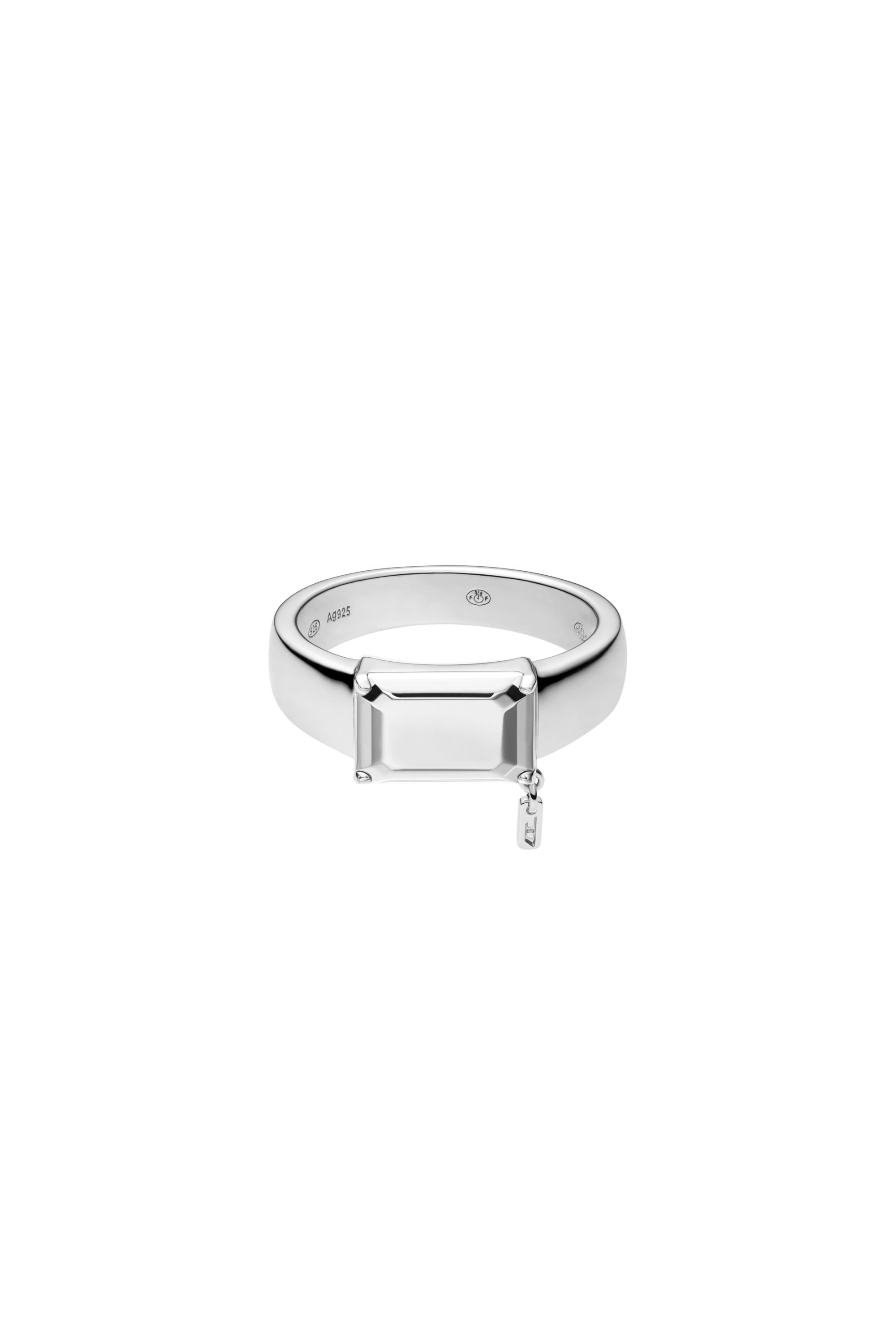 Diesel - DL1365040 STERLING SILVER JEWEL, Anillo de plata de ley con centro focal Unisex in Plateado - 2