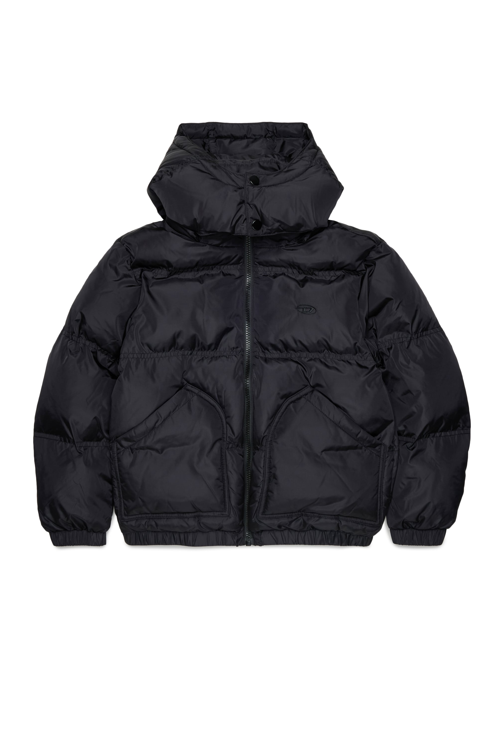 Diesel - JRIVON, Chaqueta acolchada con capucha y bolsillos oversize Unisex in Negro - 1