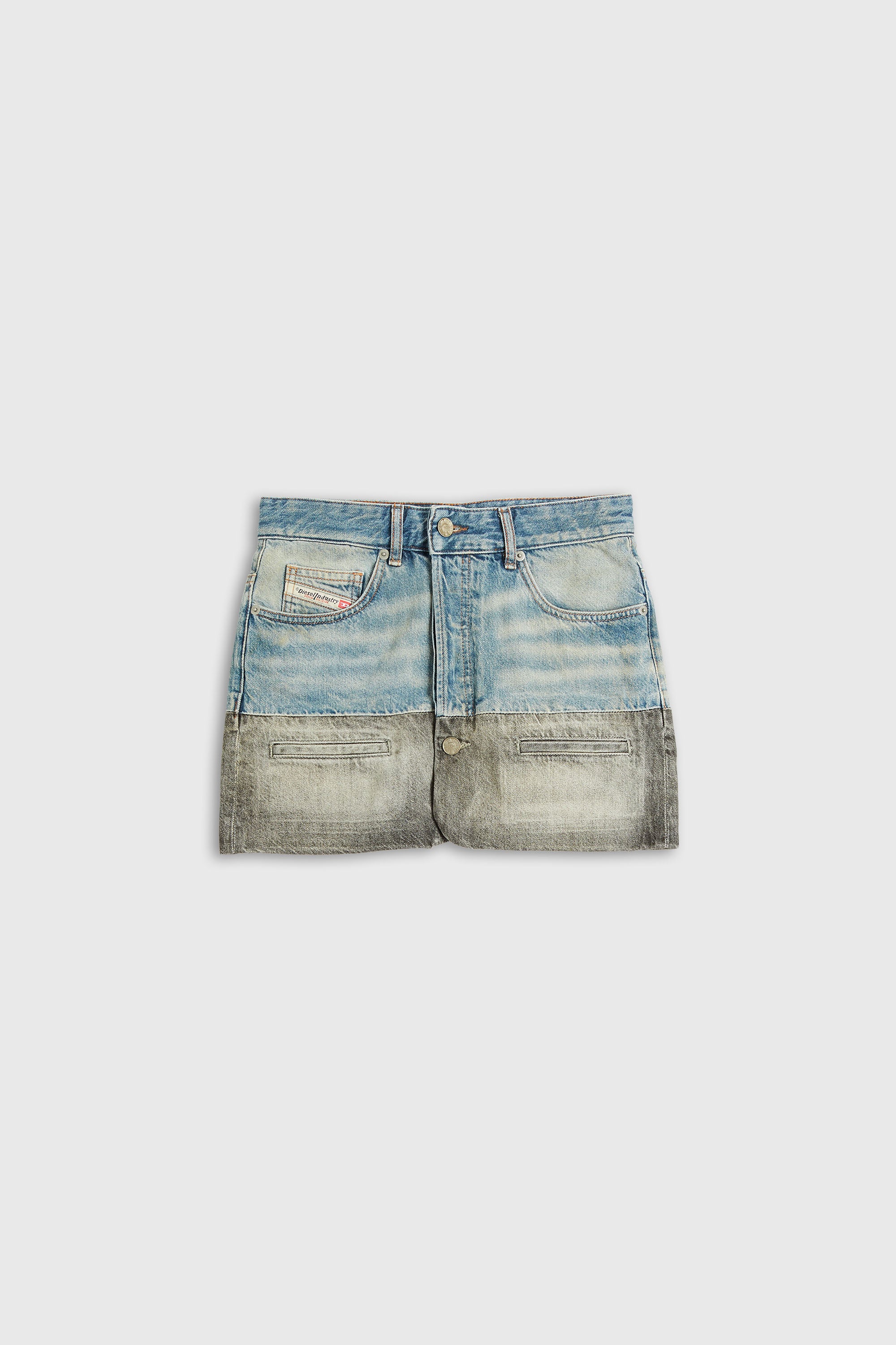 Diesel - DE-RONEE-S1, Minifalda vaquera con bajo en contraste Mujer in Multicolor - 2