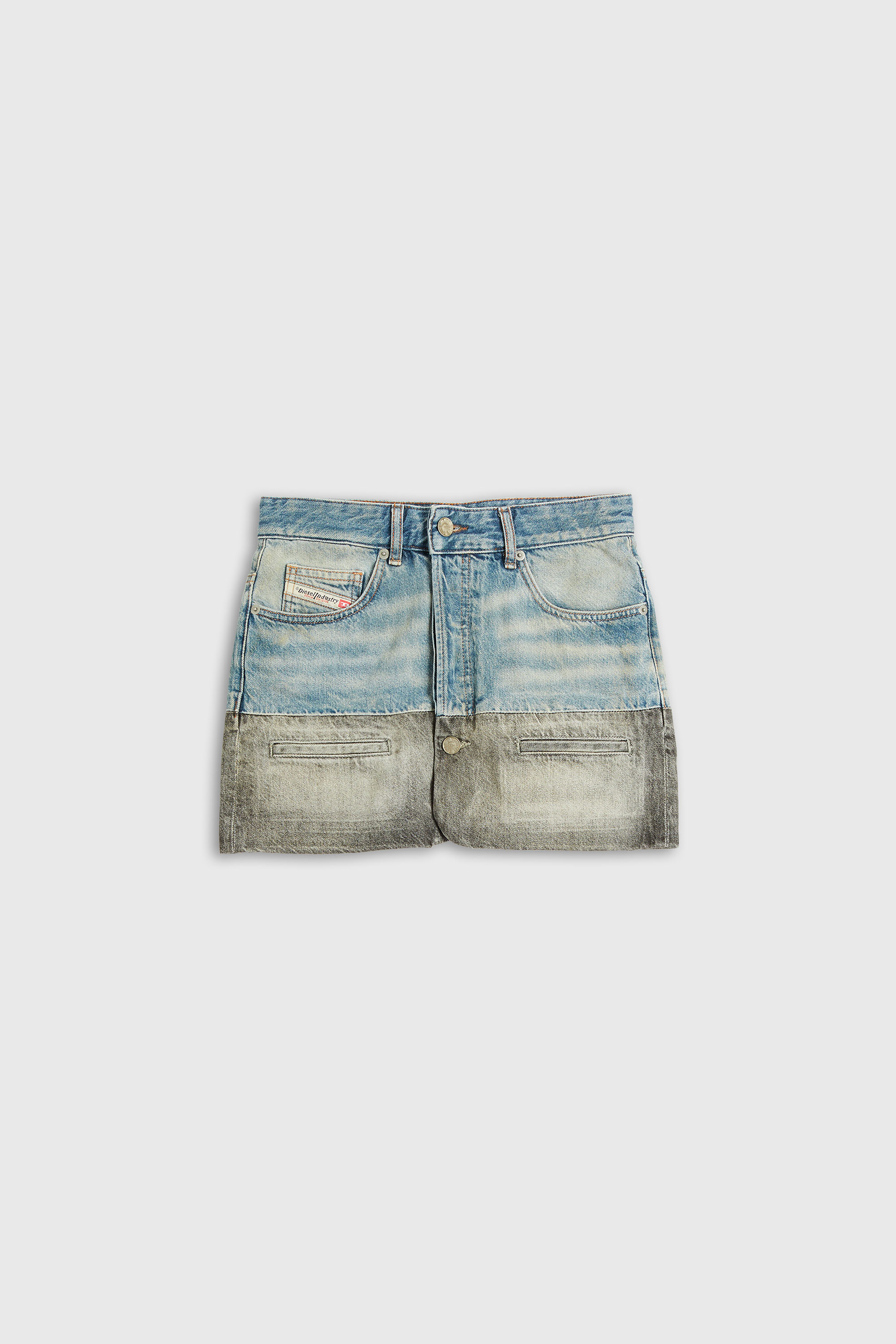 Diesel - DE-RONEE-S1, Minifalda vaquera con bajo en contraste Mujer in Multicolor - 2