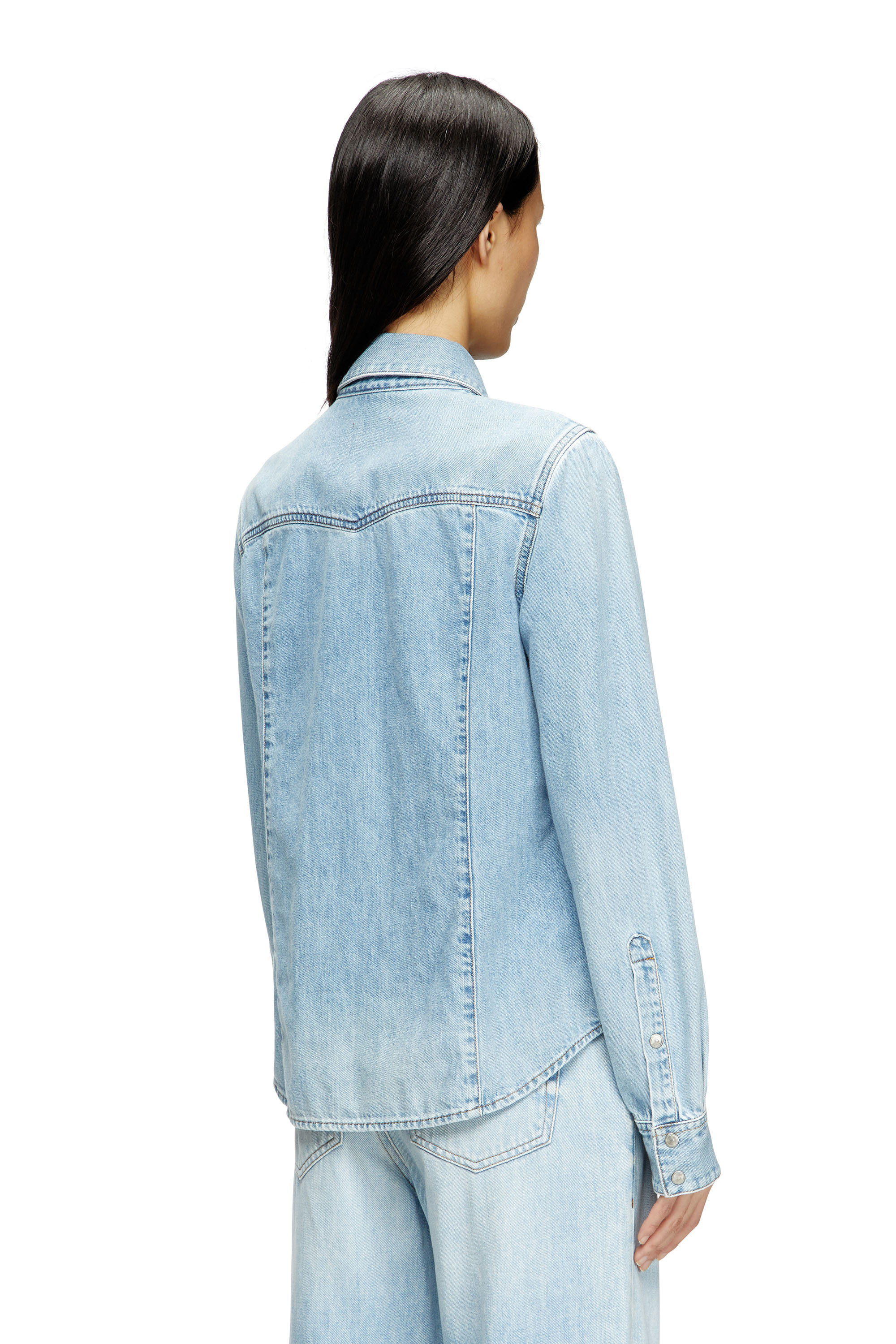 Diesel - DE-WAVES, Camisa western en denim Mujer in Azul marino - 4