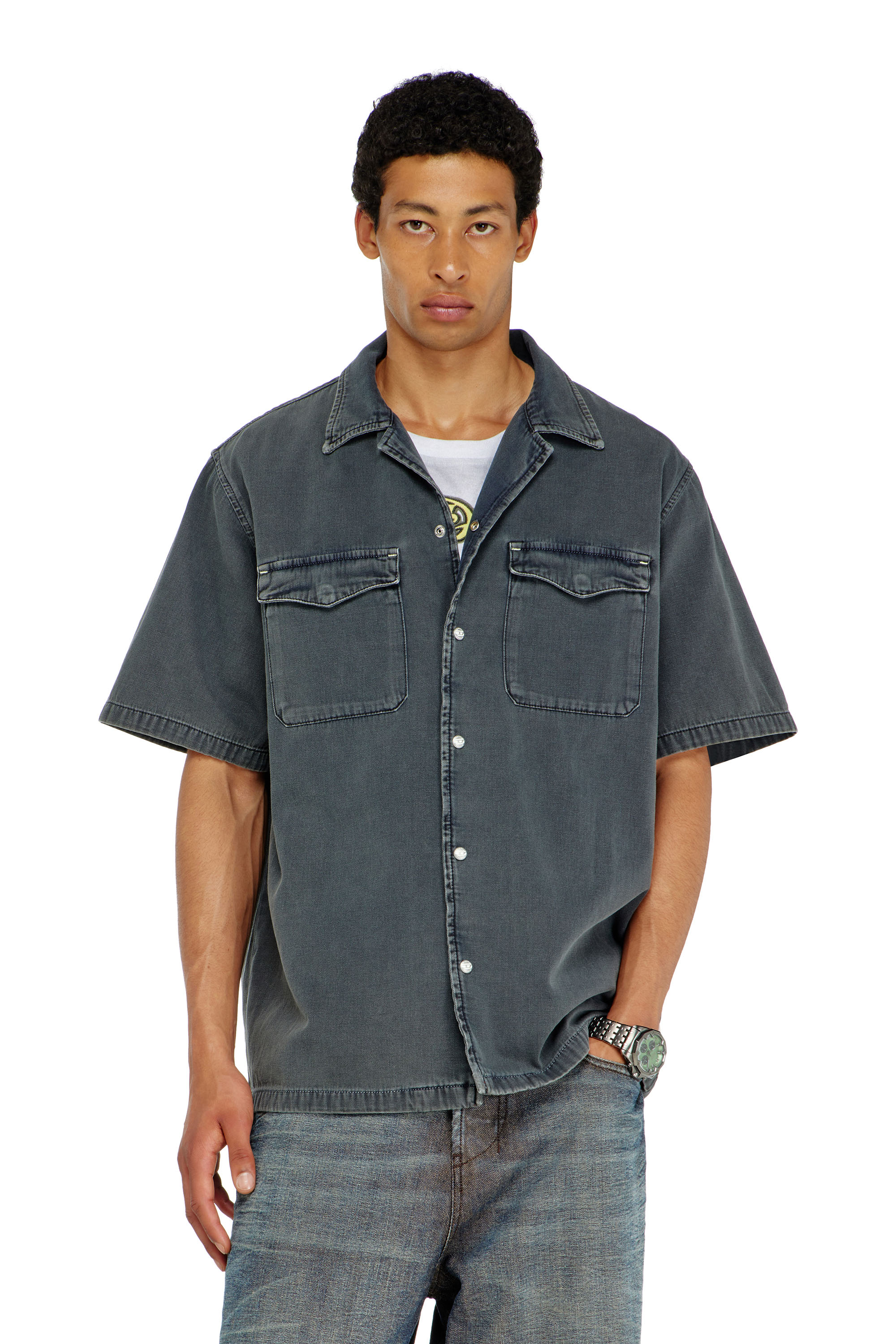 Diesel - D-NABIL-P, Camisa bowling de denim de color Hombre in ToBeDefined - 1