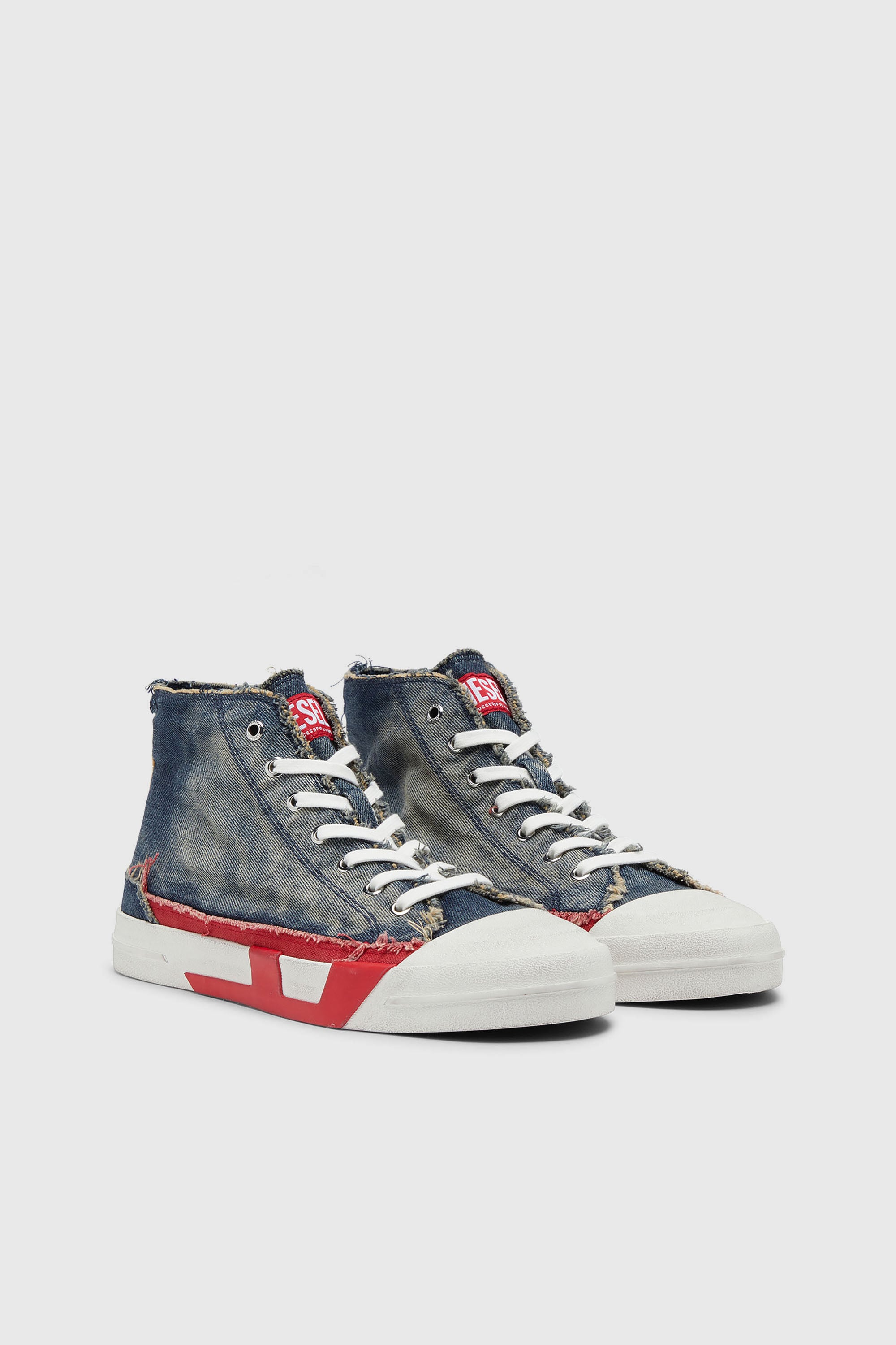 Diesel - S-D-VERSE MID II, D-Verse-Zapatillas de ca&ntilde;a alta en denim con logo D Hombre in Azul marino - 2