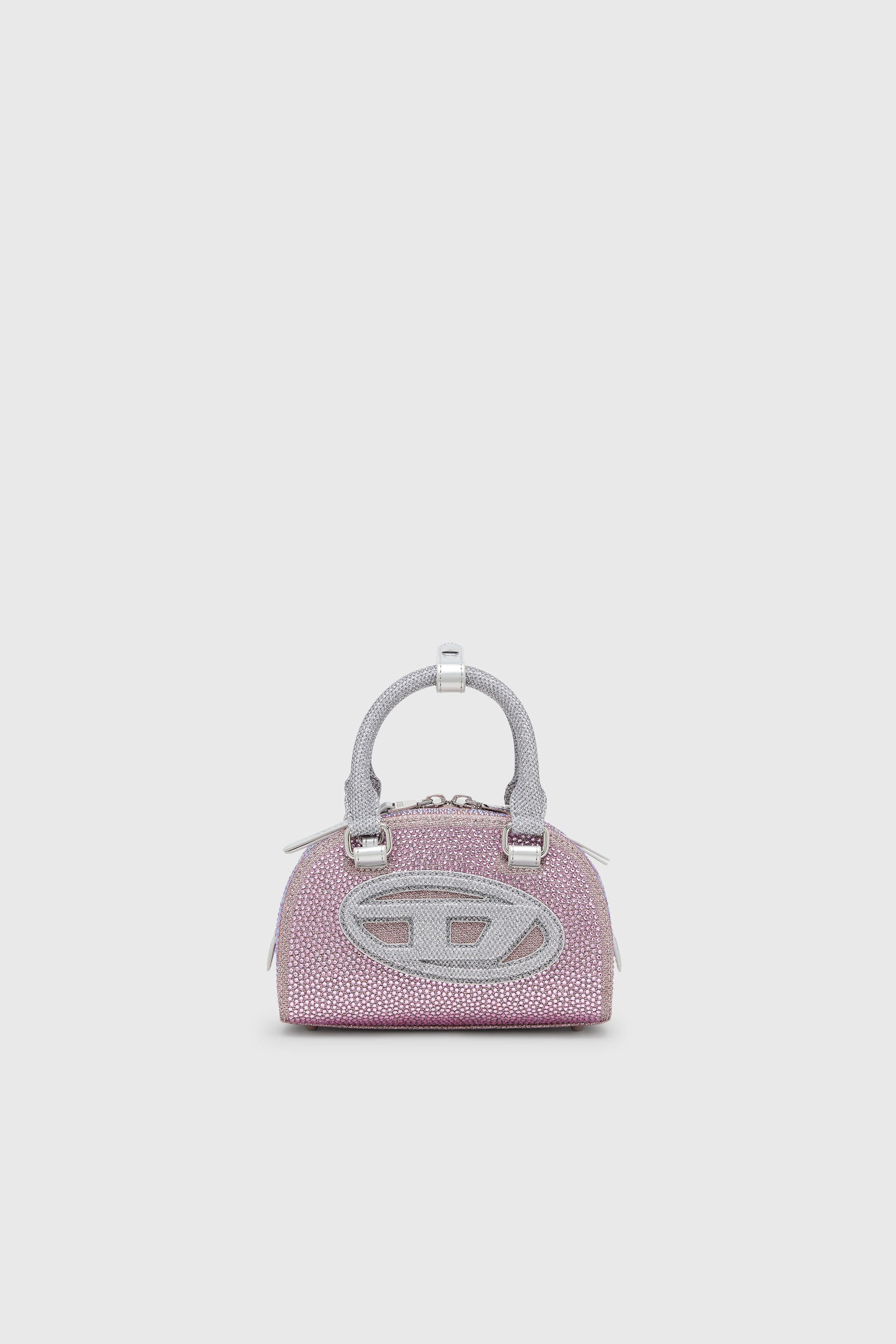 Diesel - 1DR DOME CROSSBODY, 1DR Dome - Peque&ntilde;o bolso bandolera en crystal Lurex Mujer in Rosa - 1
