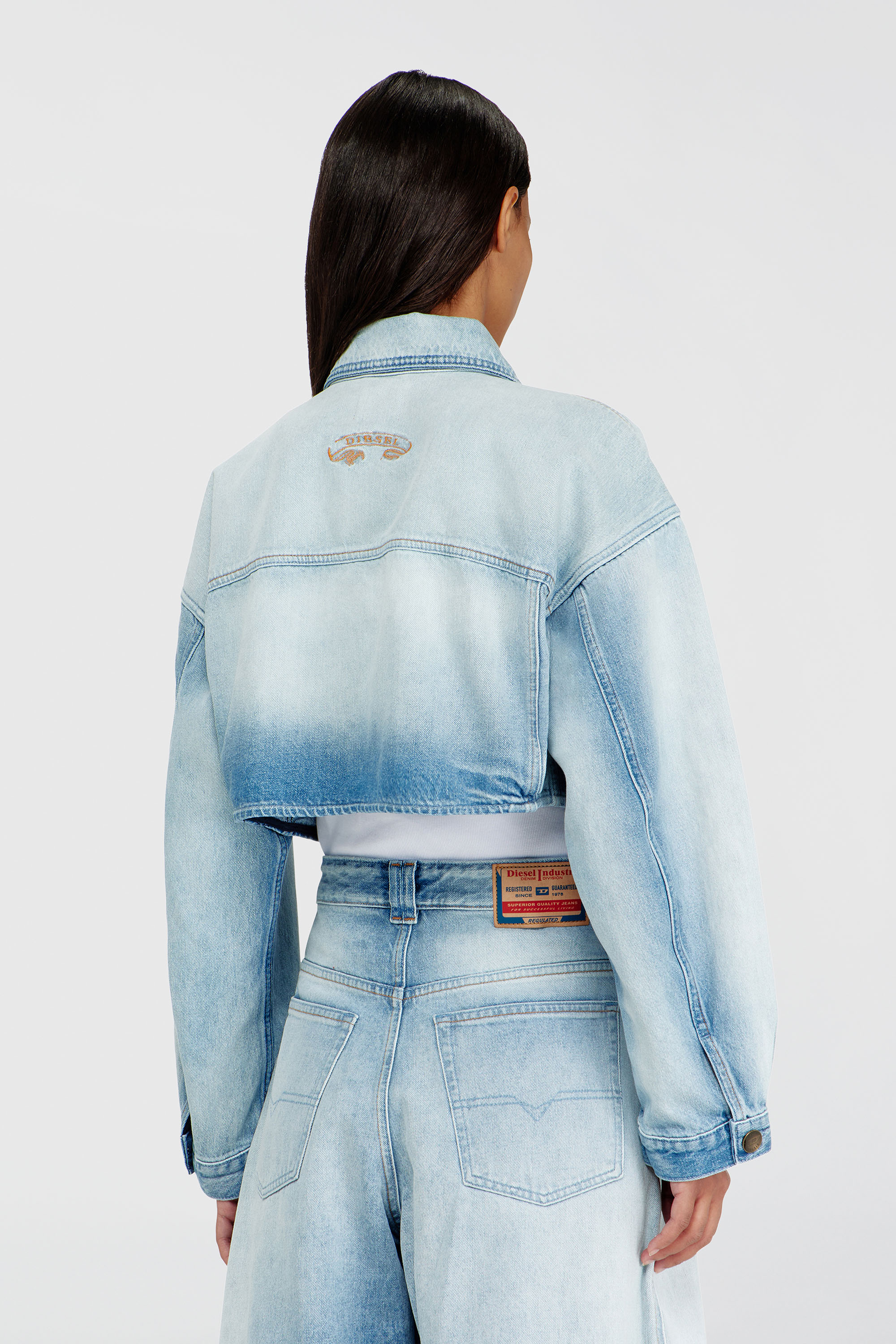 Diesel - DE-MALLEY-S, Chaqueta camionera corta y oversize Mujer in Azul marino - 4