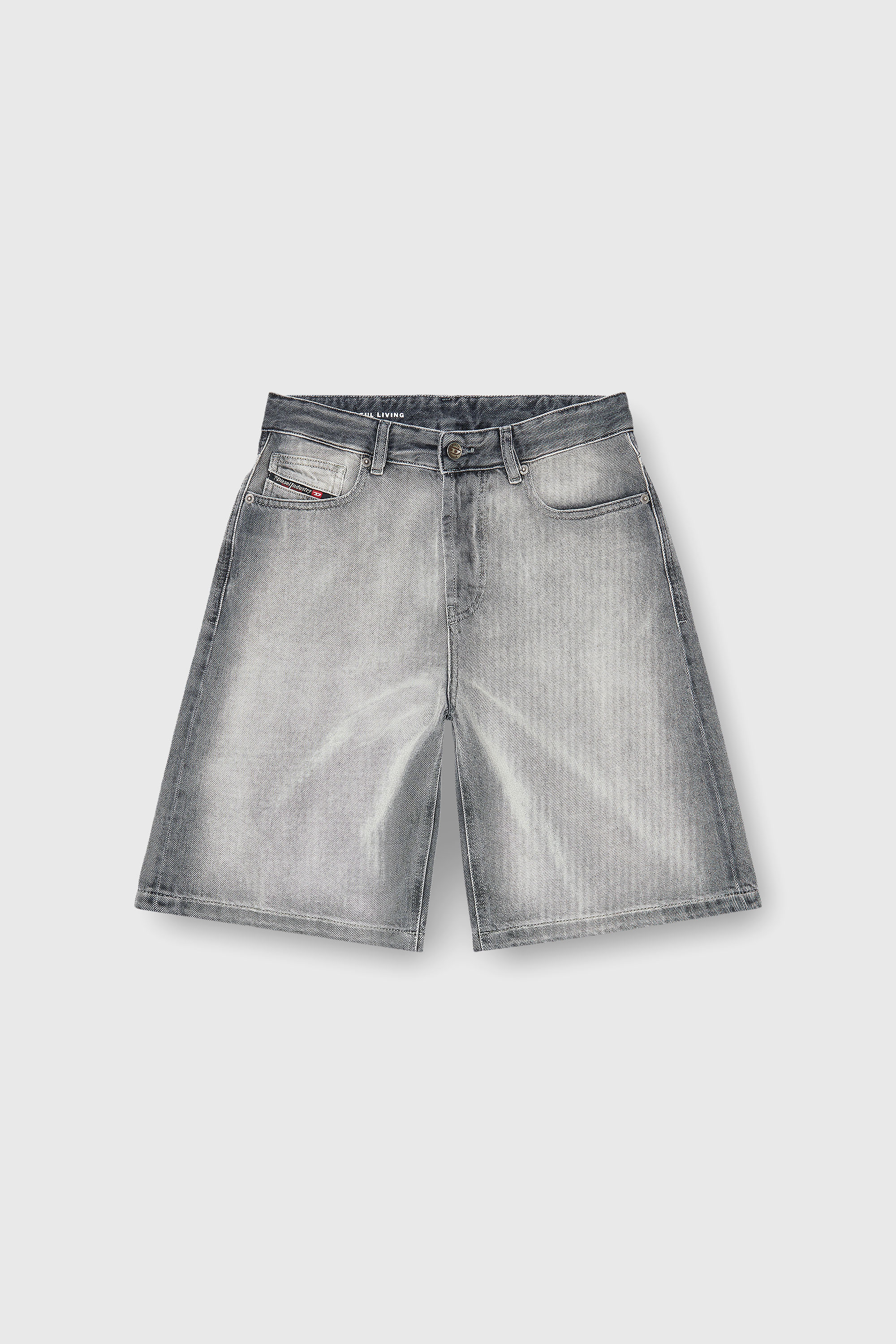 Diesel - DE-SIRE-SHORT-FSI, Pantalones cortos en denim lavado oscuro suave Mujer in Gris - 2