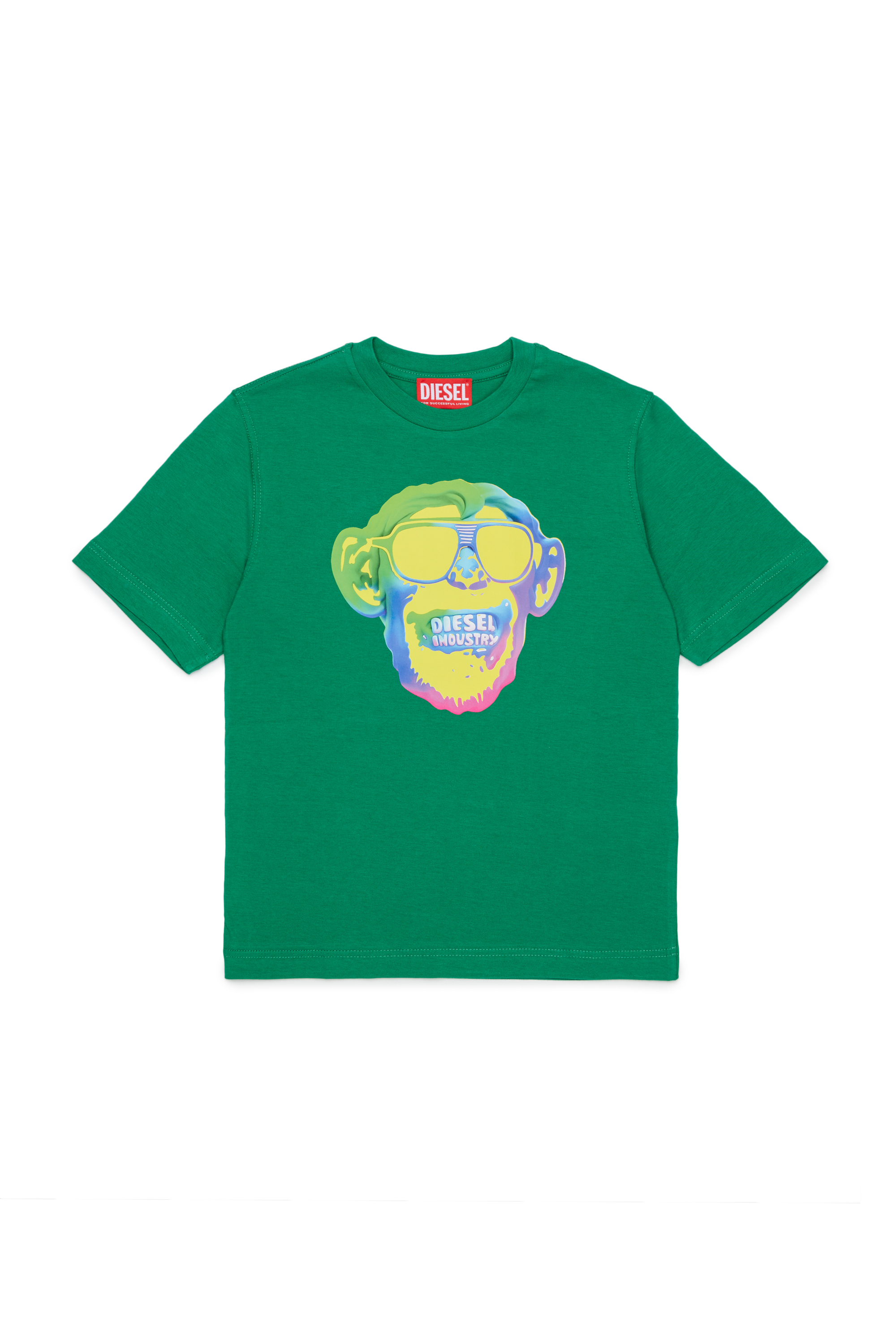 Diesel - TMONKEY OVER, Camiseta con estampado de mono Hombre in Verde - 1