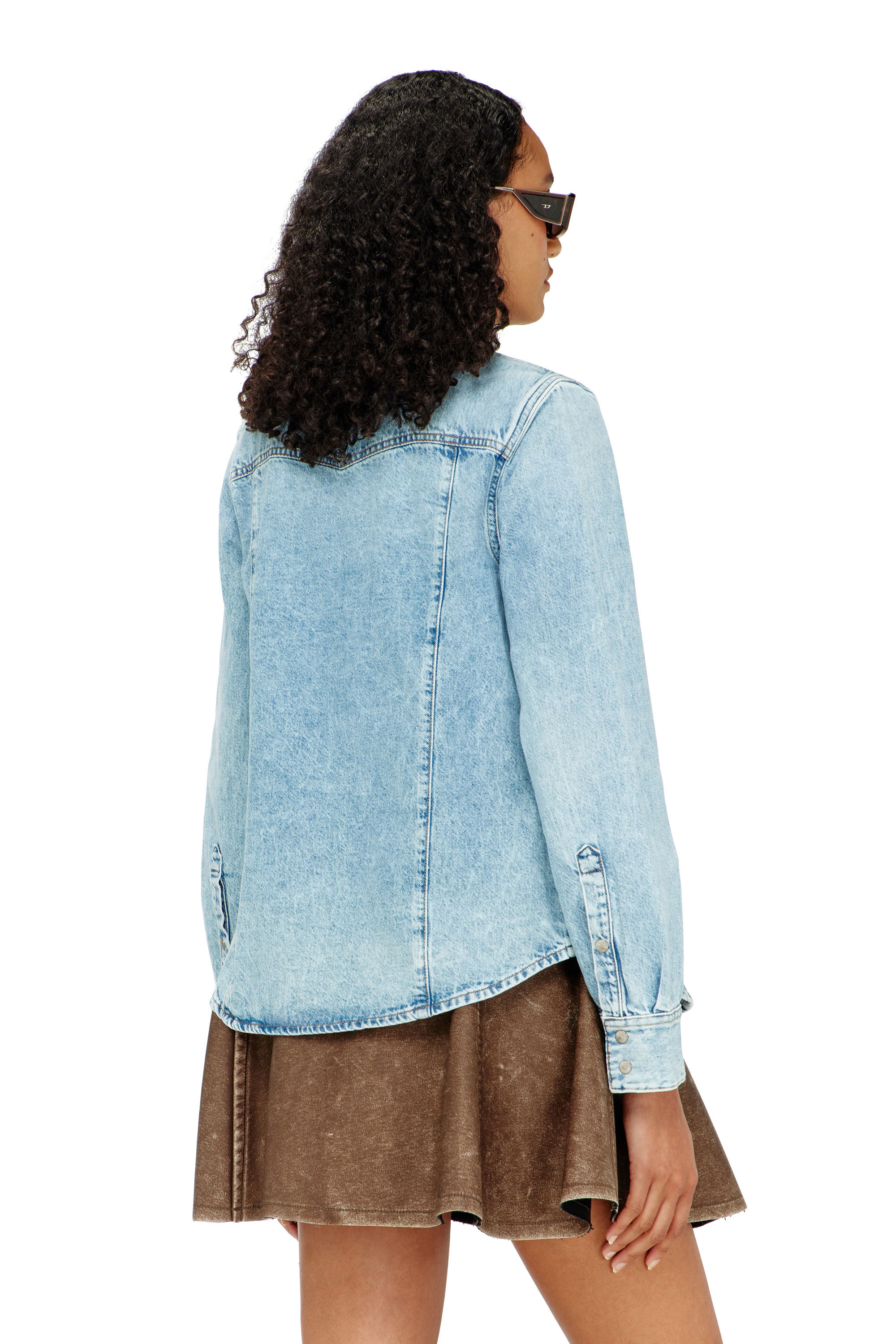 Diesel - DE-WAVES, Camisa western en denim Mujer in Azul marino - 4