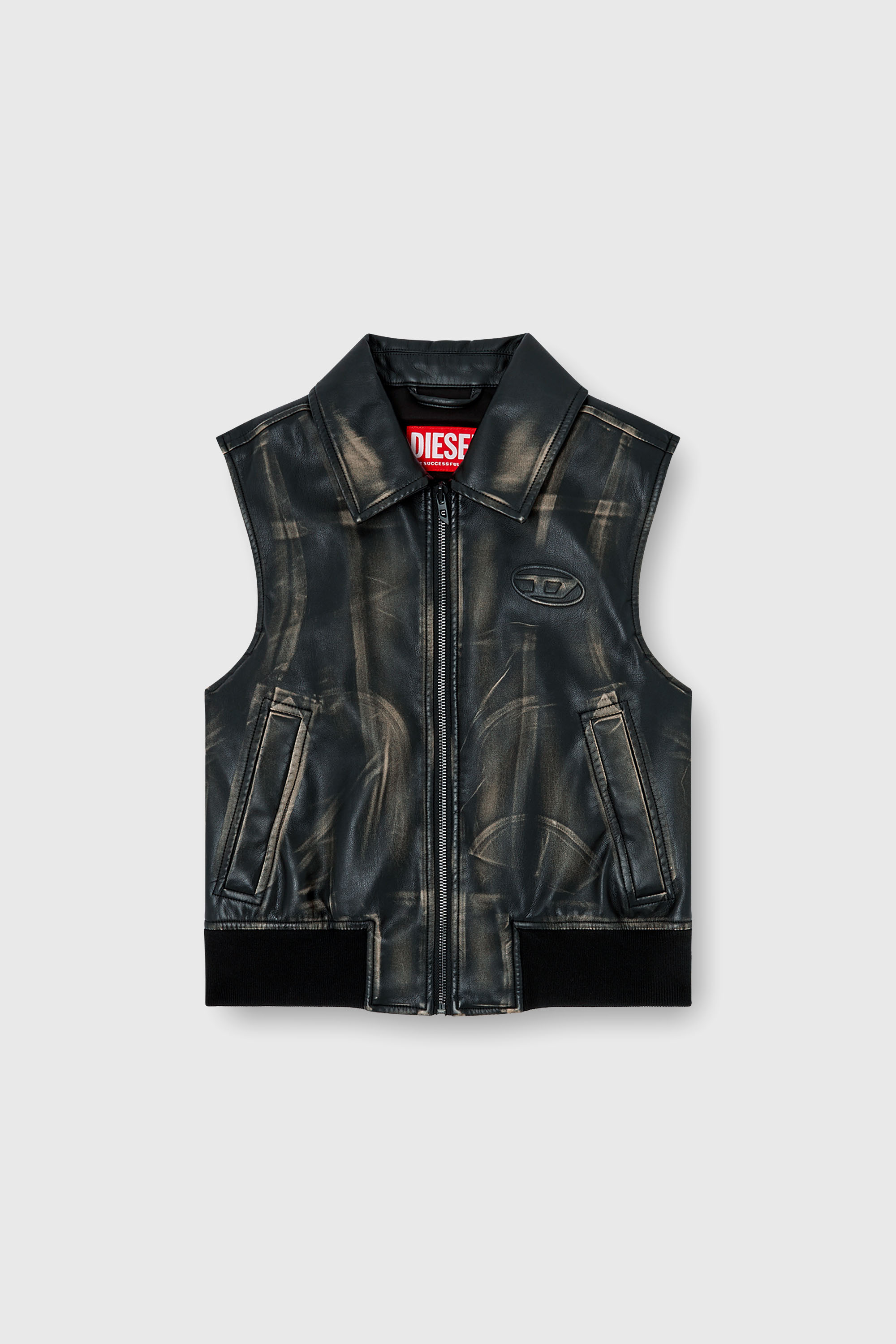 Diesel - G-INKO, Chaleco bomber con efecto desgastado Mujer in Marr&oacute;n - 2