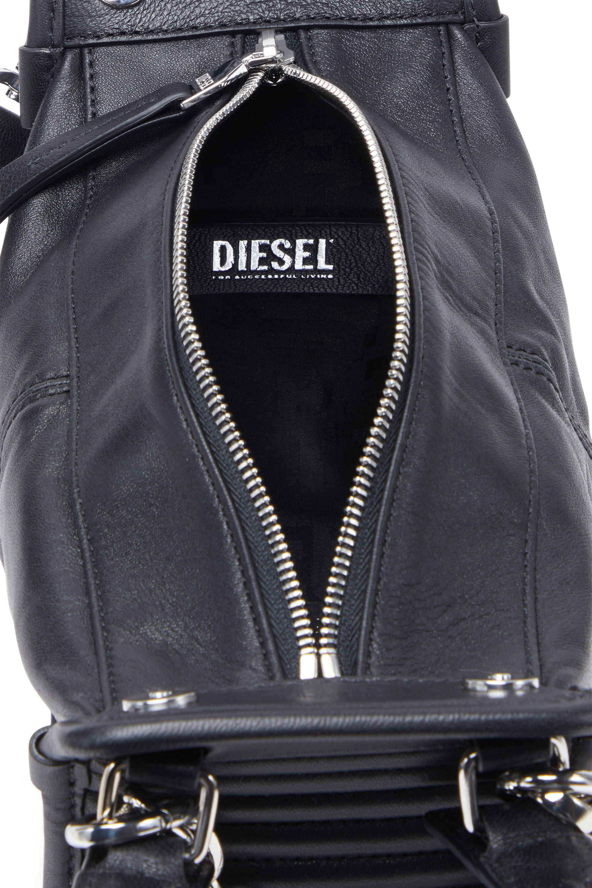 Diesel - D-VINA-RR XS, D-Vina-RR XS - Bolso de mano de cuero Mujer in Negro - 3