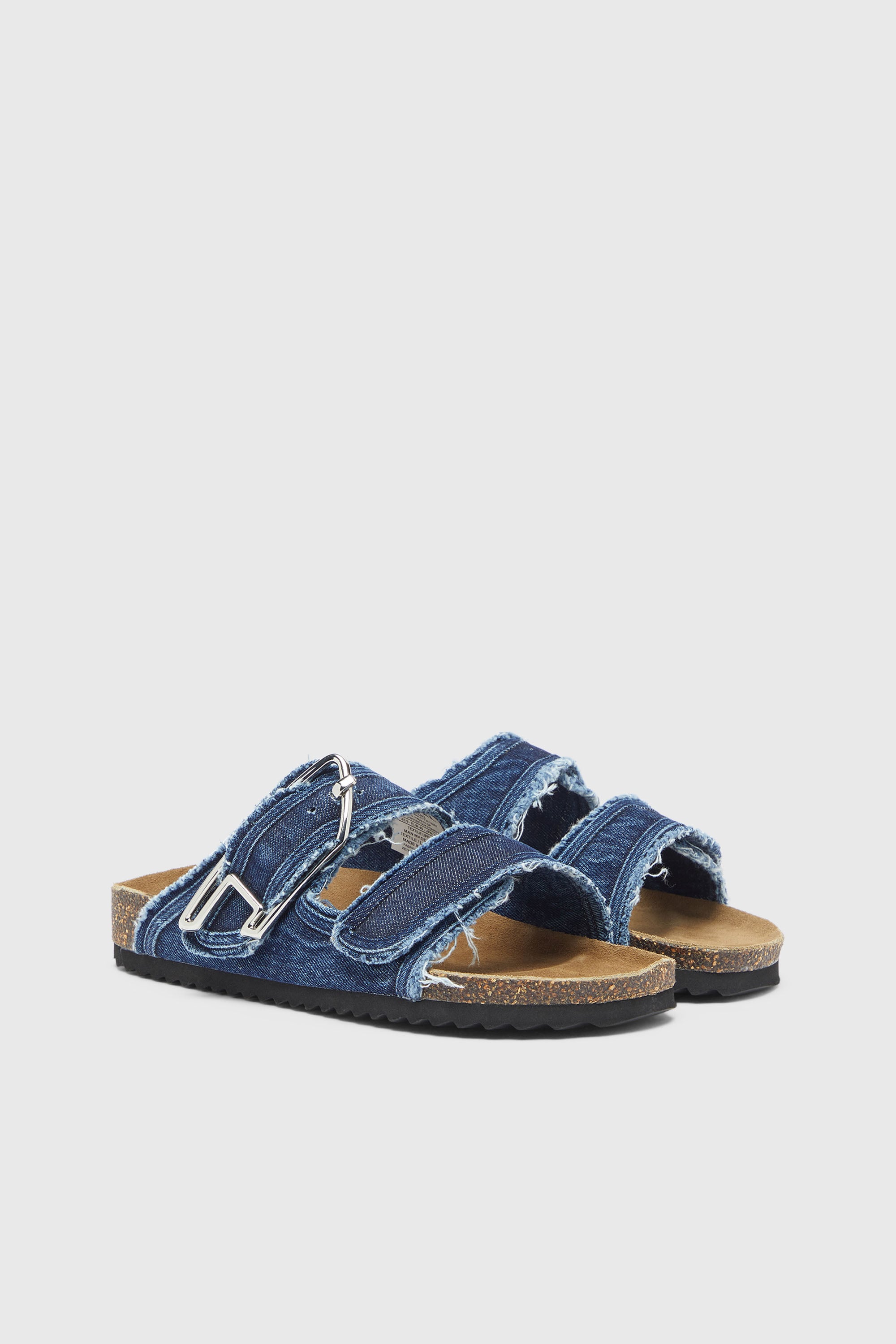 Diesel - D-WOODSTOCK D SANDAL W, D-Woodstock - Sandalia con tiras de denim deshilachadas Mujer in Azul marino - 2