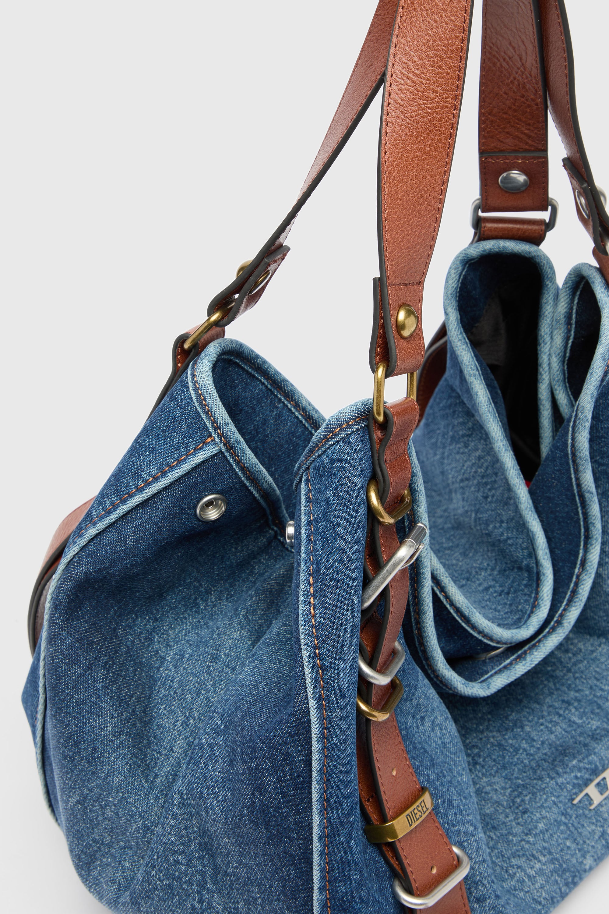 Diesel - D-ONE TOPHANDLE M, D-One-Medium bolso de mano en denim y piel Mujer in ToBeDefined - 5