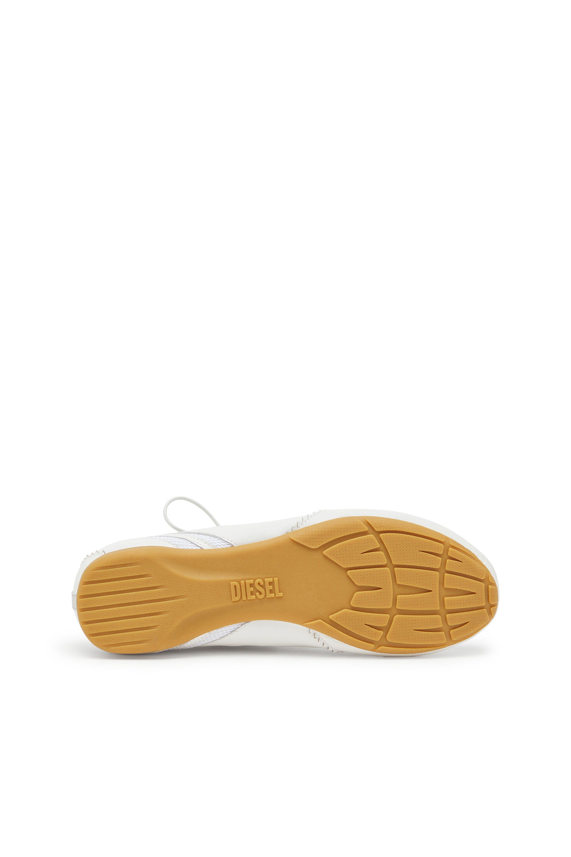 Diesel - D-MILE BALLERINA LACE UP W, D-Mile-Bailarinas con cordones de cuero y malla Mujer in Blanco - 5