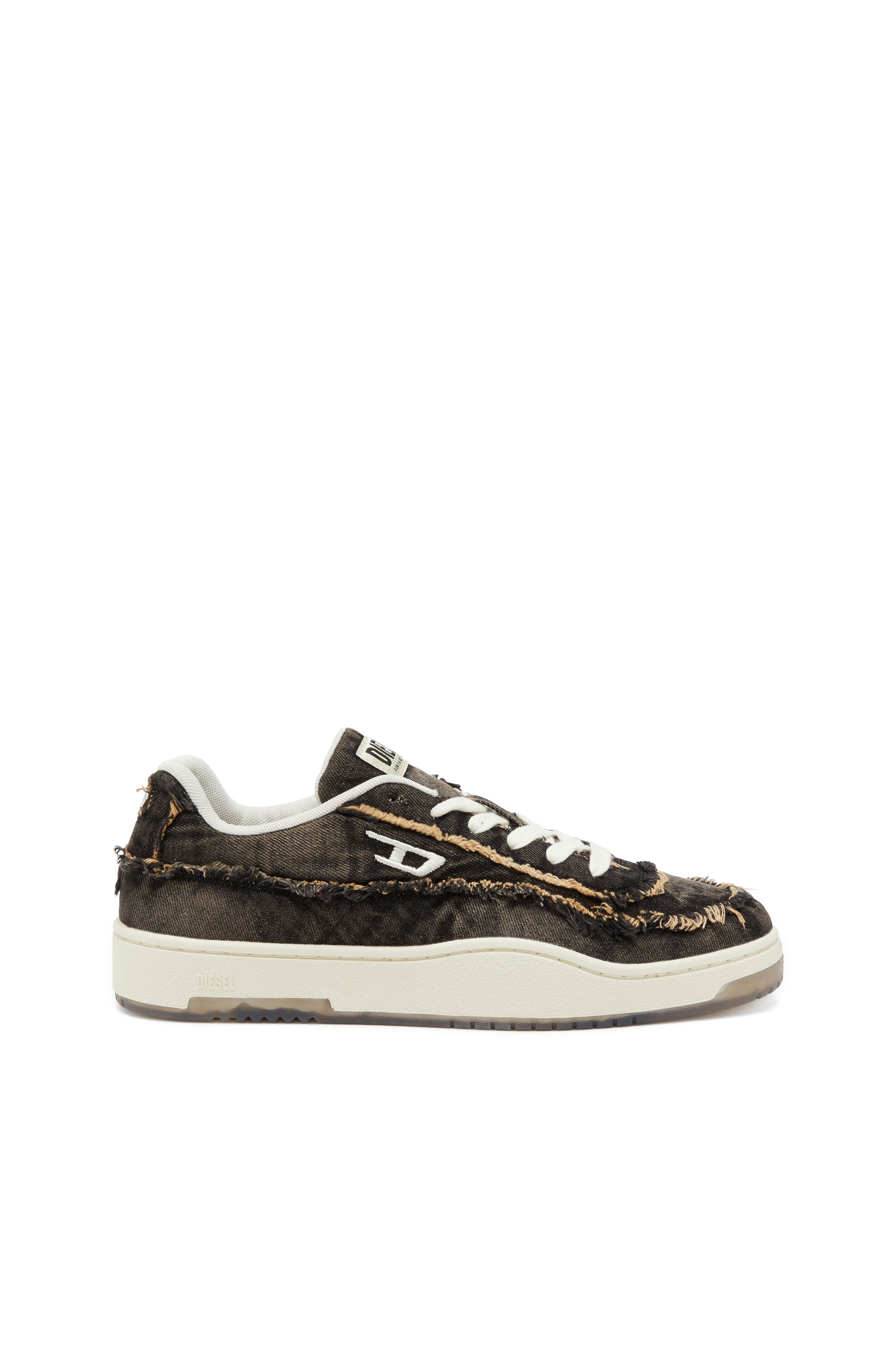 Diesel - S-TRACKER-D LOW, S-Tracker-D-Deportivas en denim deshilachado con suela transparente Hombre in Negro - 1