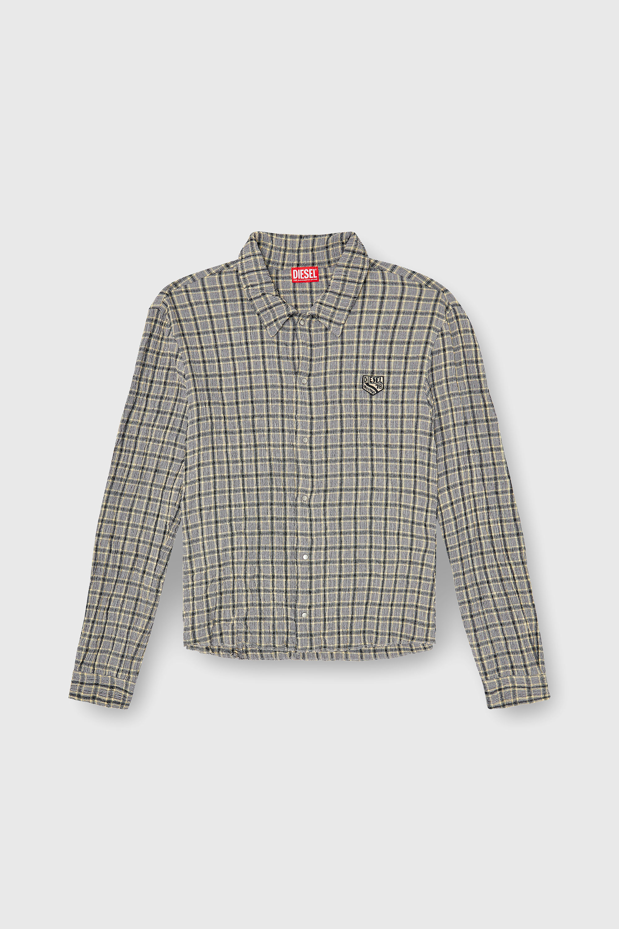 Diesel - S-SEERK, Camisa de cuadros con efecto seersucker Hombre in Multicolor - 2