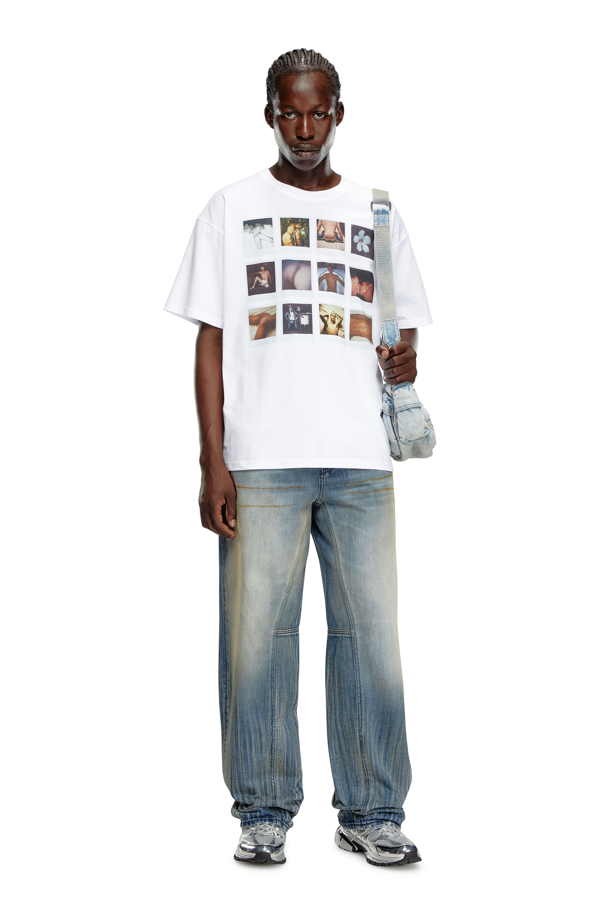 Diesel - PR-T-BOXT-SS, Unisex Camiseta con parches polaroid in Blanco - Image 1