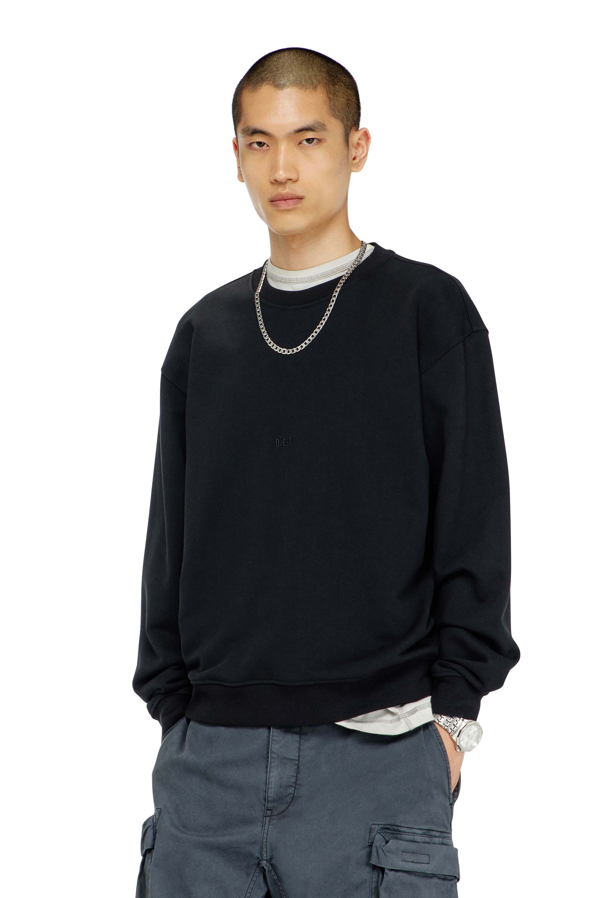 Diesel - S-NORM-AA5, Sudadera de algod&oacute;n con microbordado de logo Hombre in ToBeDefined - 1