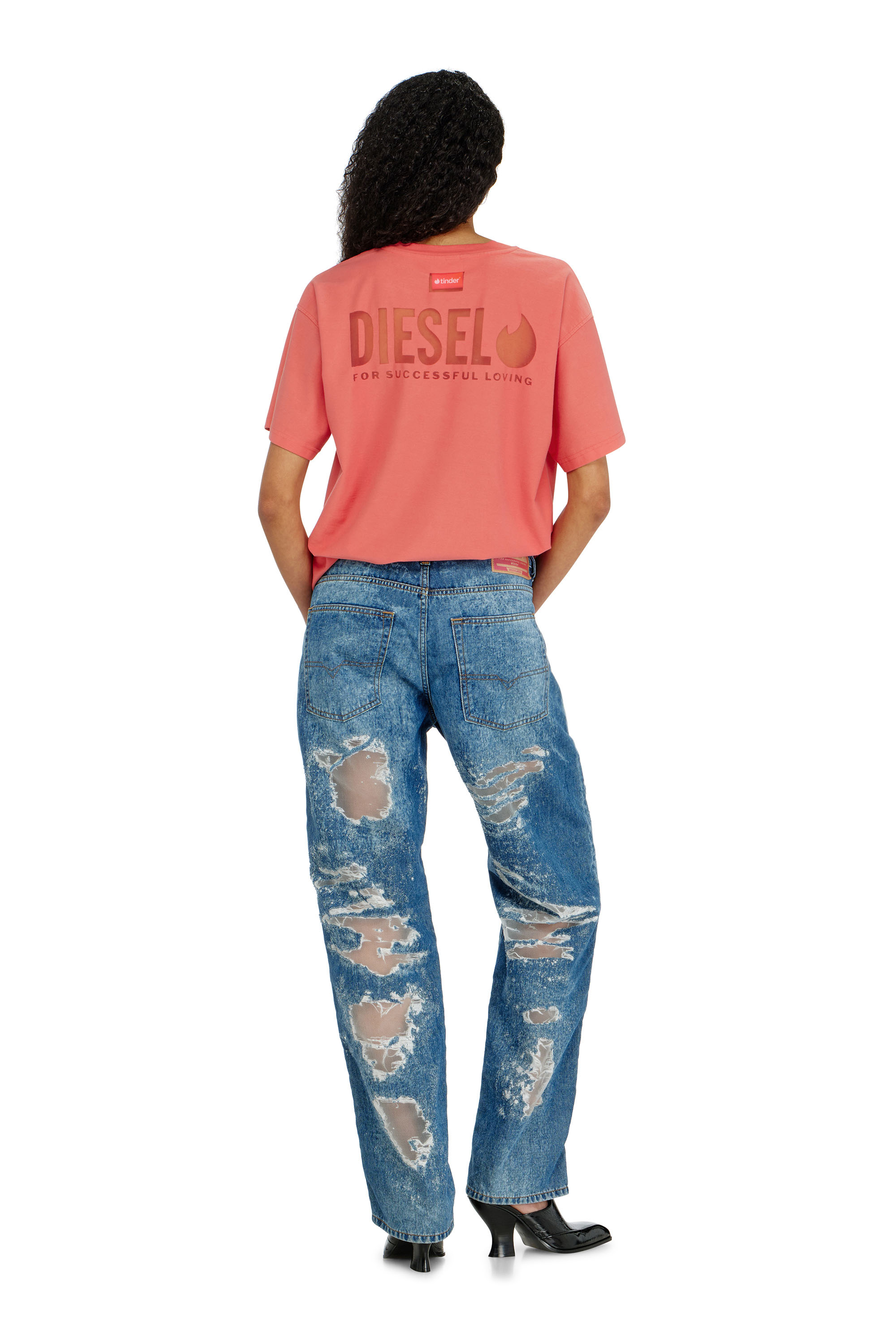 Diesel - PR-T-NORM-CHITIND-R, Camiseta con logo trasero transparente Unisex in Rojo - 2
